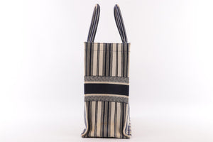 CHRISTIAN DIOR NAVY BOOK LARGE DIORIVIERA CANVAS TOTE BAG