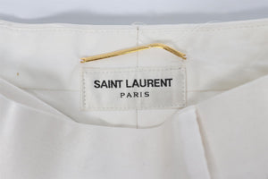 SAINT LAURENT IVORY SATIN TAPERED PANTS FR 34 UK 6