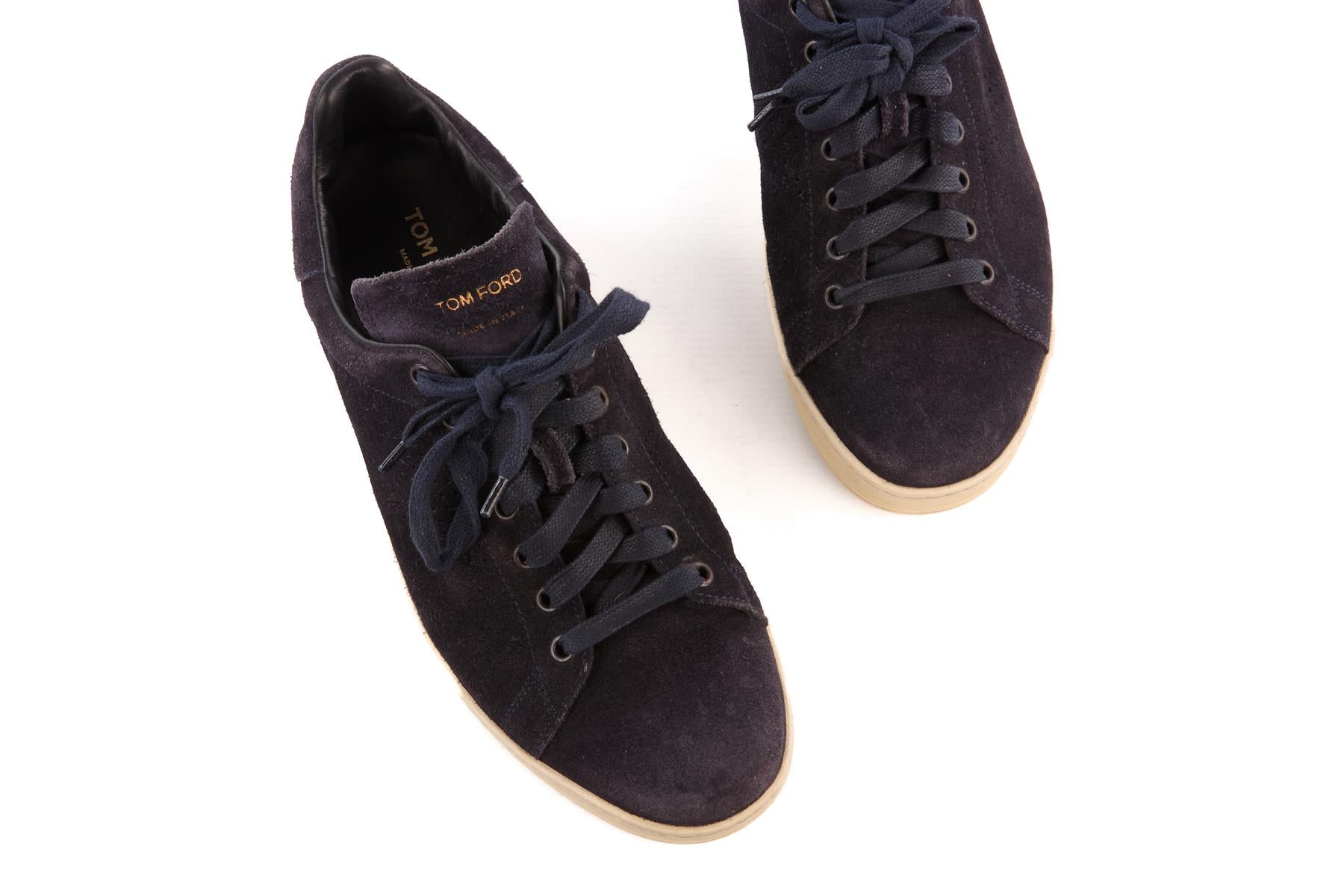 TOM FORD NAVY MEN'S SUEDE SNEAKERS UK 8.5 EU 42.5 US 9.5