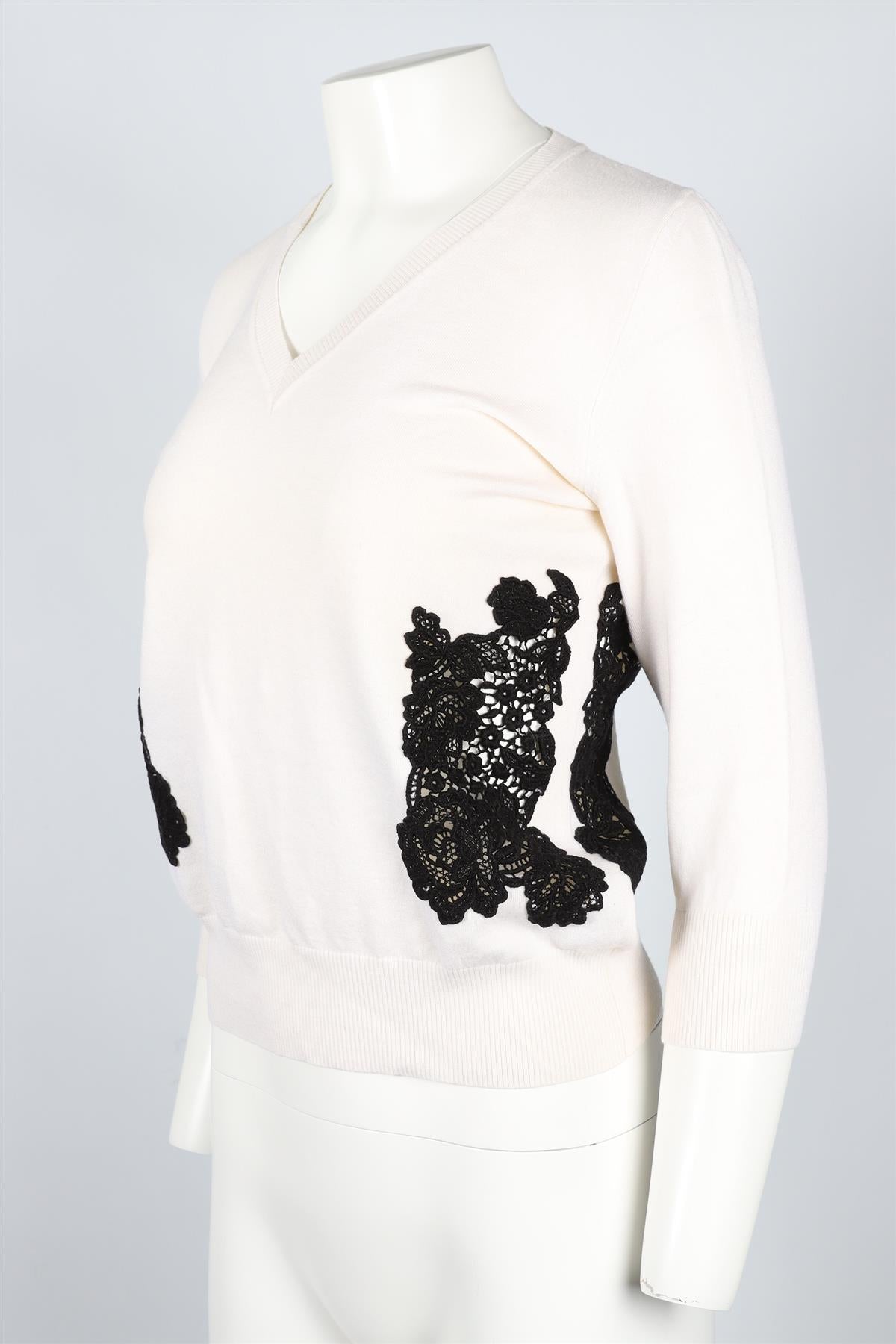 LA PERLA CREAM WOOL BLEND SWEATER IT 46 UK 14