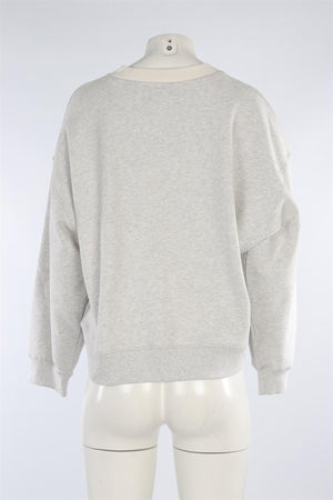ADANOLA GREY COTTON SWEATSHIRT MEDIUM
