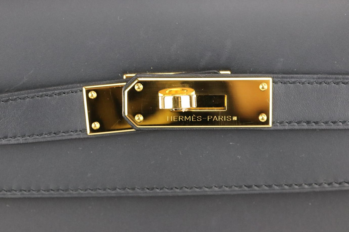 HERMÈS 2015 KELLY SELLIER 32CM SOMBRERO LEATHER BAG