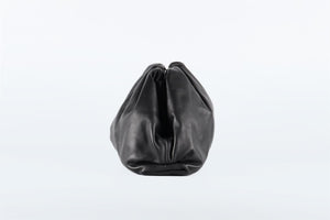 BOTTEGA VENETA BLACK THE POUCH LARGE LEATHER CLUTCH