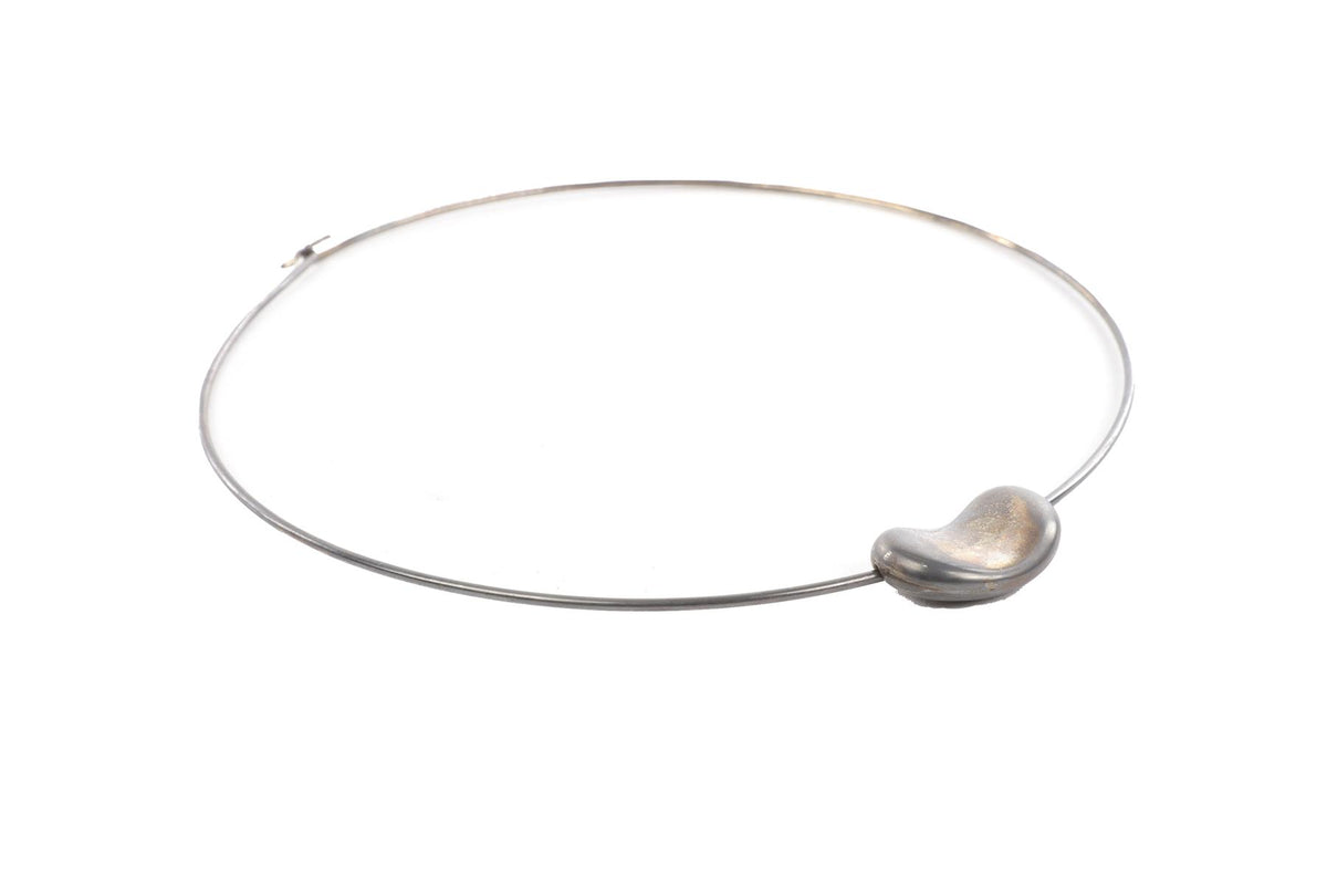 TIFFANY & CO. + ELSA PERETTI SILVER BEAN 26MM STERLING SILVER CHOKER
