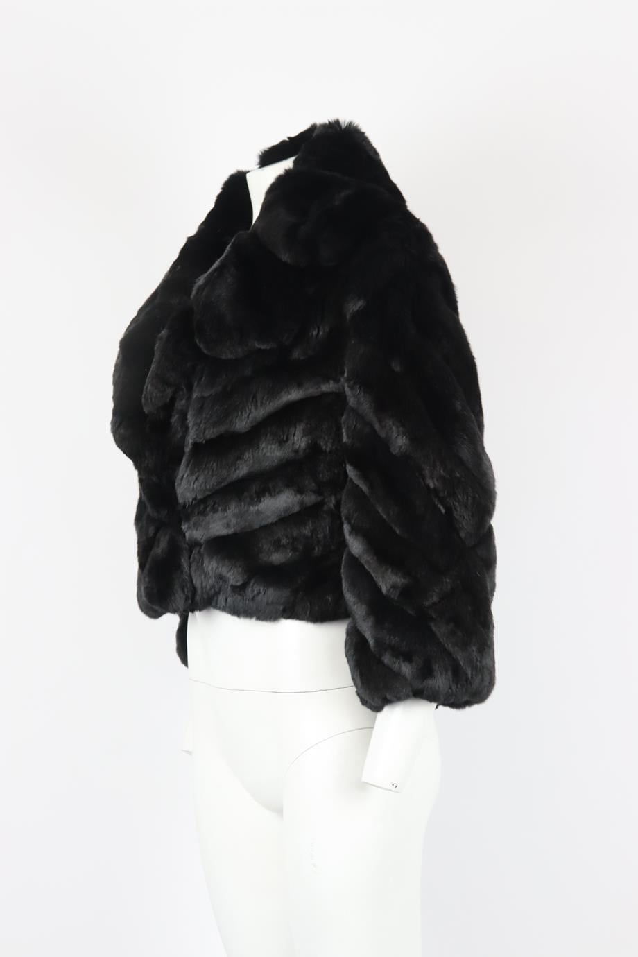 VERSACE CROPPED CHINCHILLA FUR JACKET MEDIUM