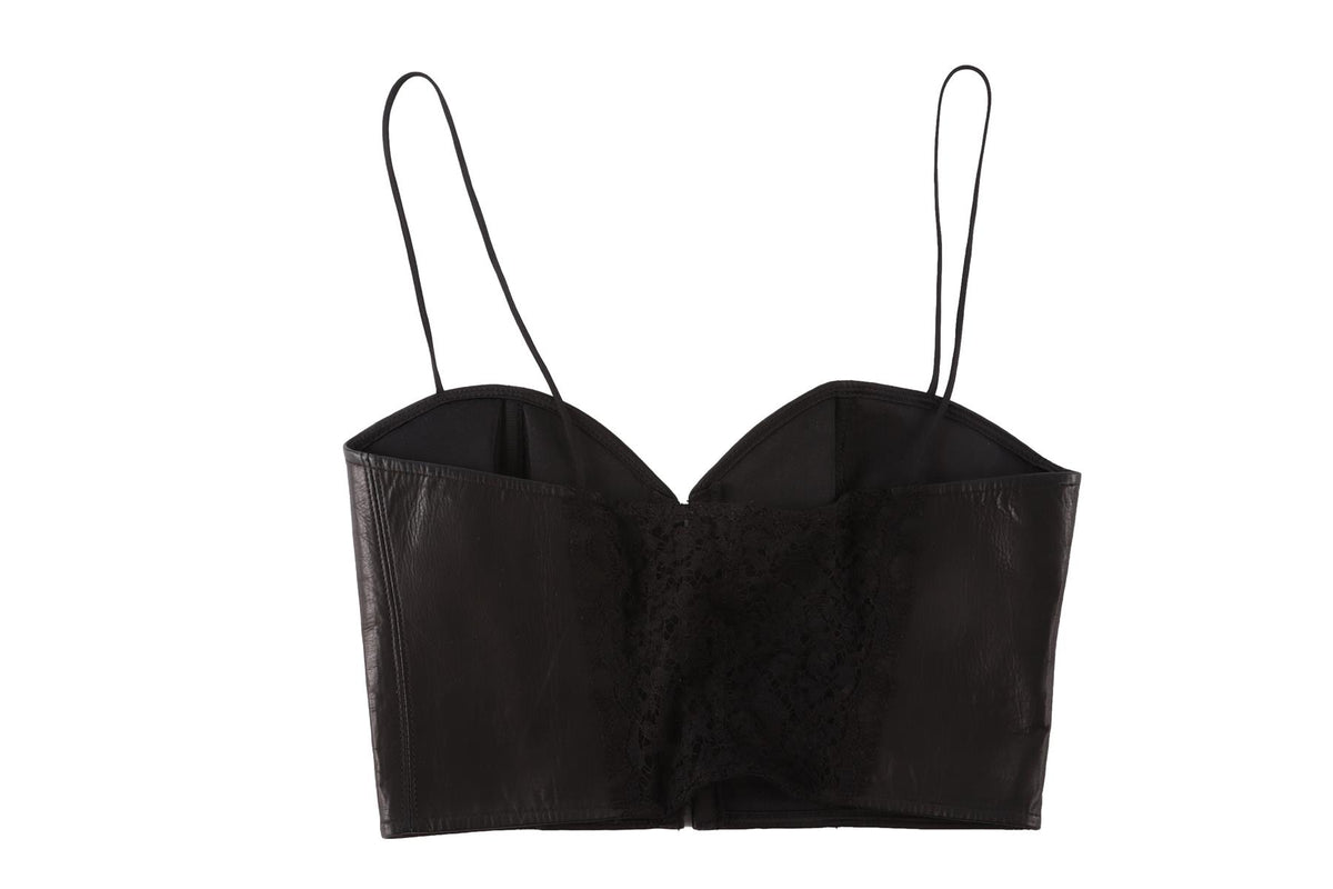 KIKI MONTPARNASSE BLACK LEATHER TOP SMALL