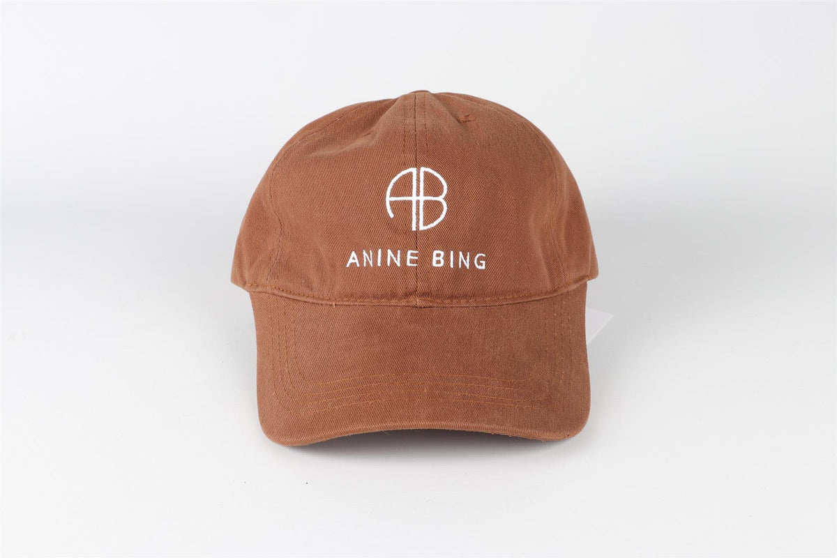 ANINE BING BROWN COTTON BASEBALL CAP ONE SIZE