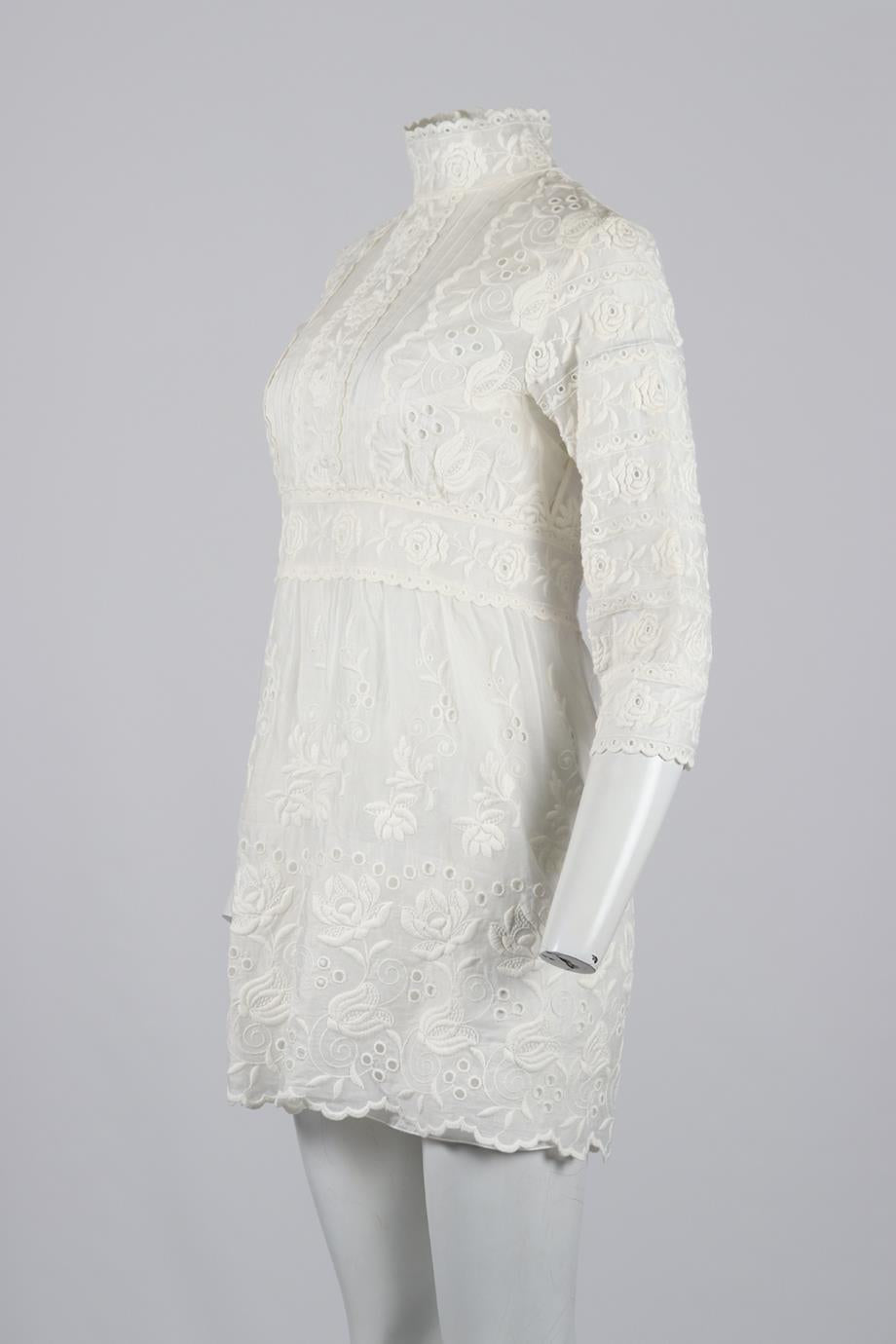 MARC JACOBS EMBROIDERED COTTON MINI DRESS (WITH SLIP ON DRESS) US 4 UK 8