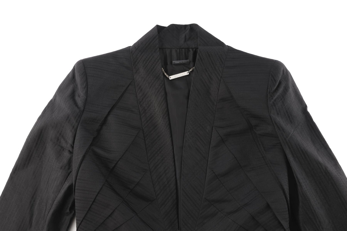 ALEXANDER MCQUEEN BLACK 2003 SILK JACKET AND PANTS SET IT 40 UK 8