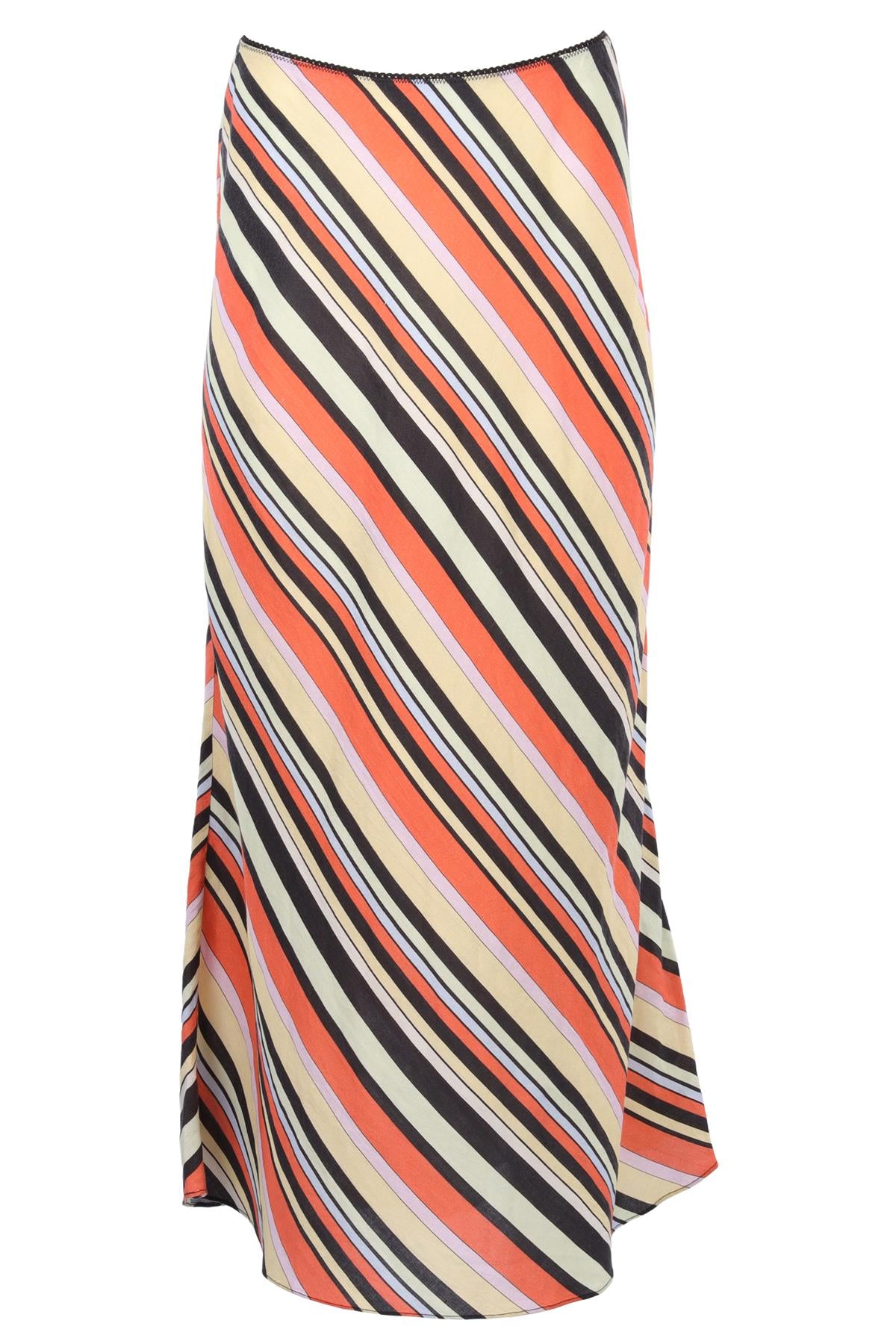 RIXO MULTI LINEN MAXI SKIRT UK 14