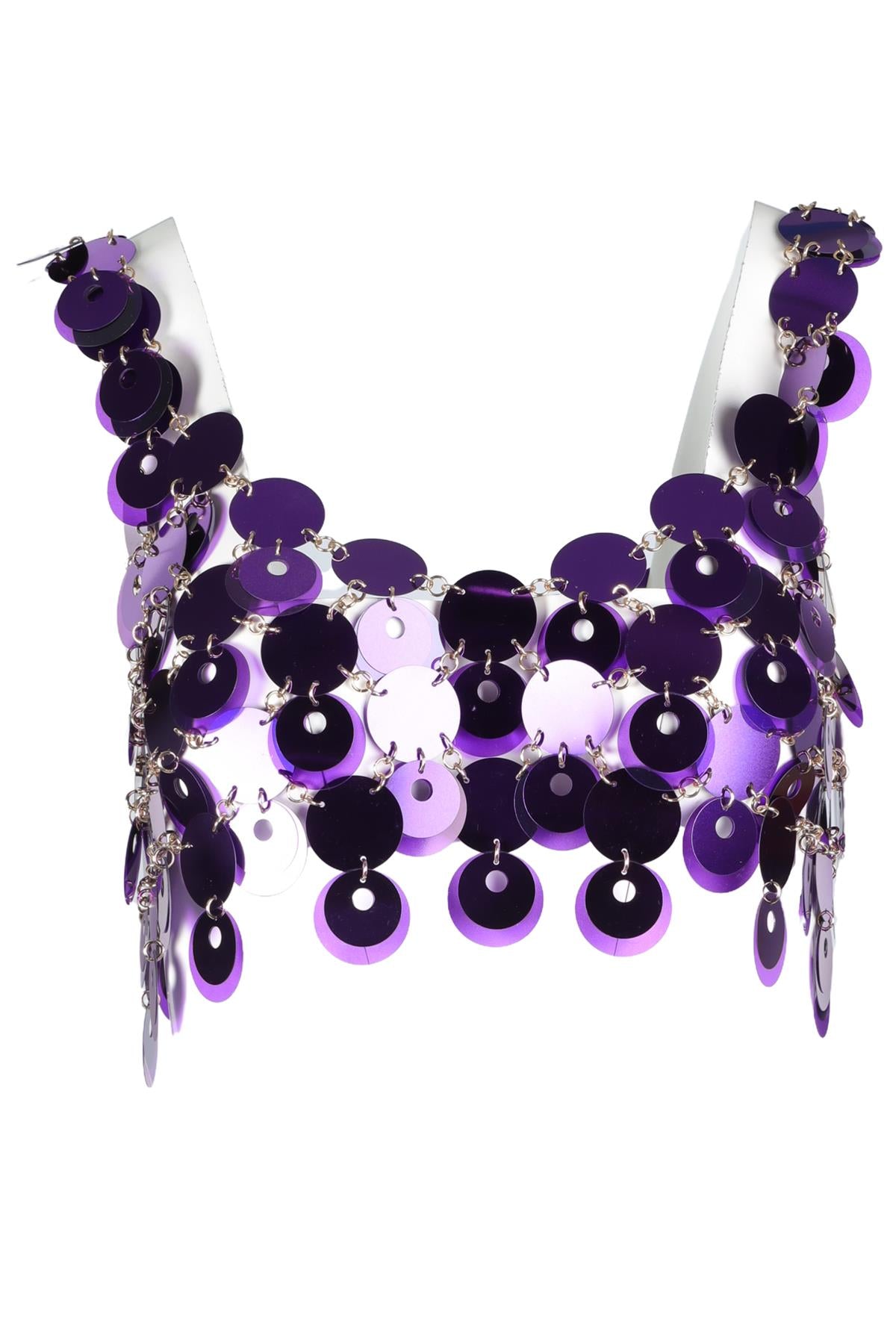RABANNE + H&M PUPLE SEQUIN TOP XSMALL/SMALL