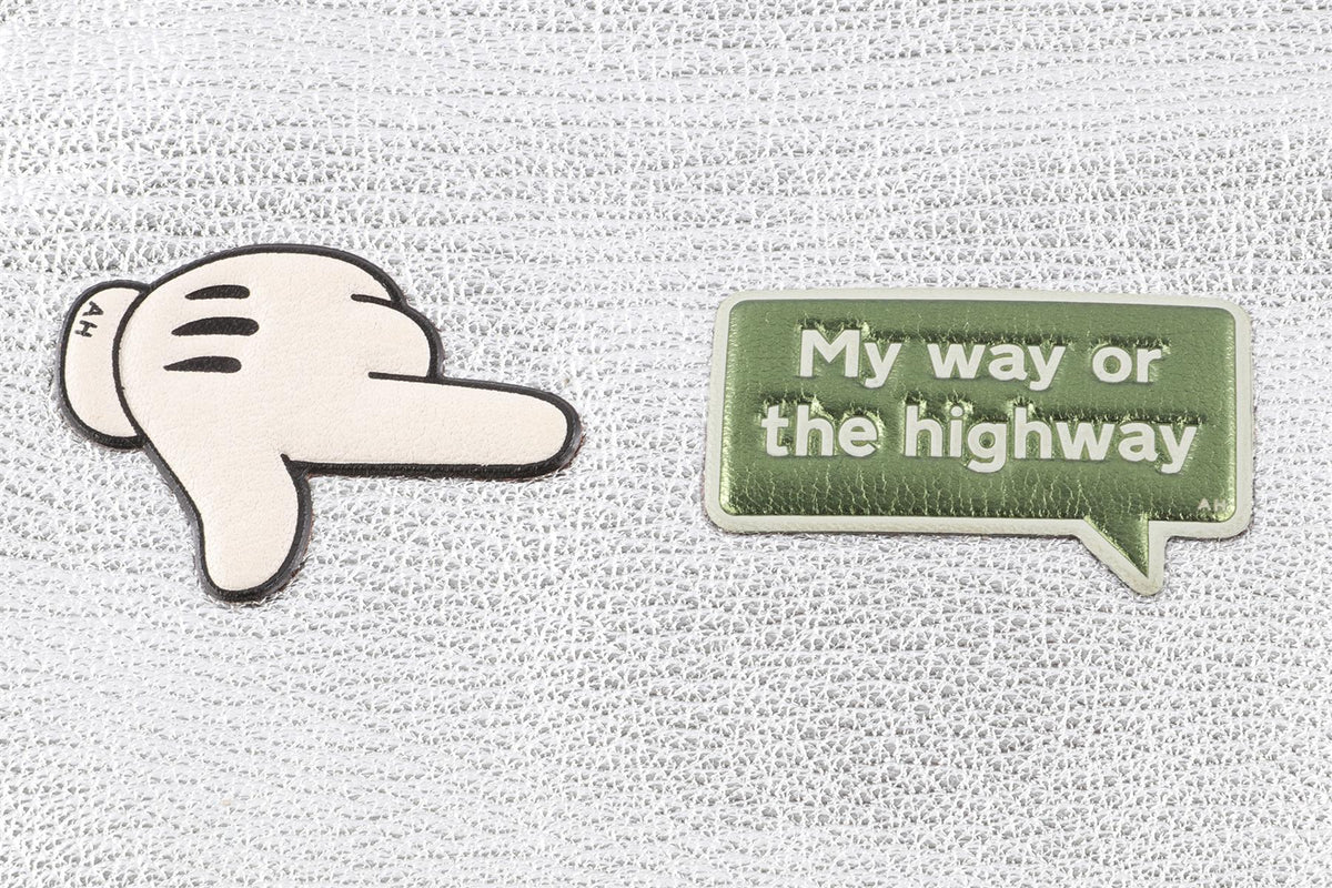 ANYA HINDMARCH SILVER LEATHER CLUTCH