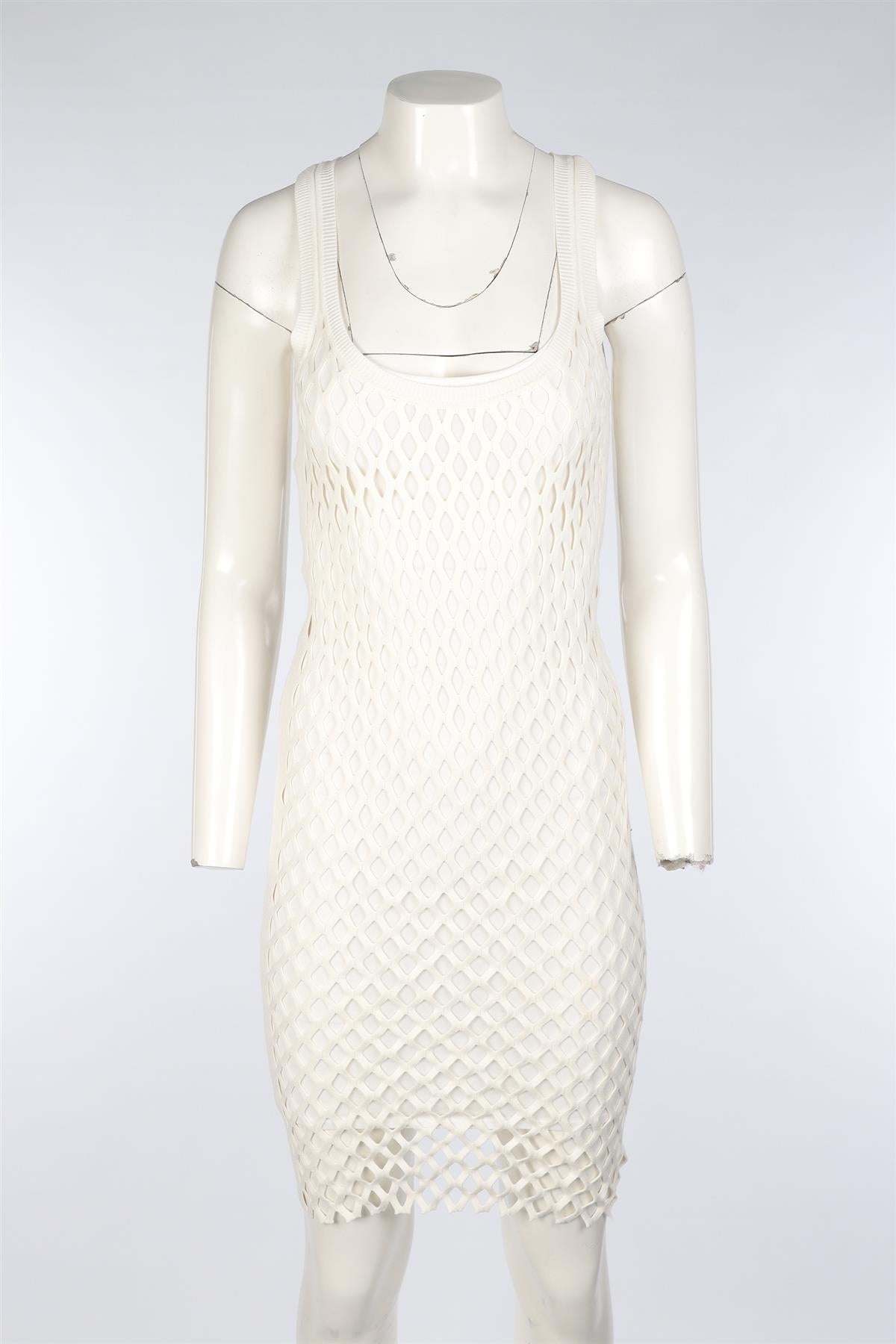ALEXANDER WANG IVORY KNIT MIDI DRESS XS/SMALL