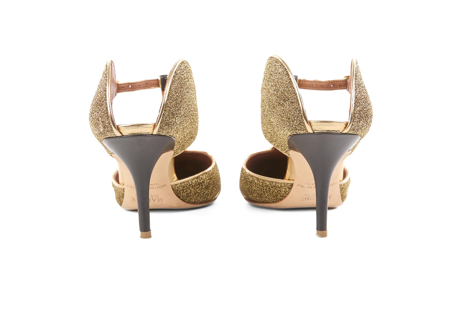 MALONE SOULIERS BLACK LEATHER MULES EU 39 UK 6 US 9