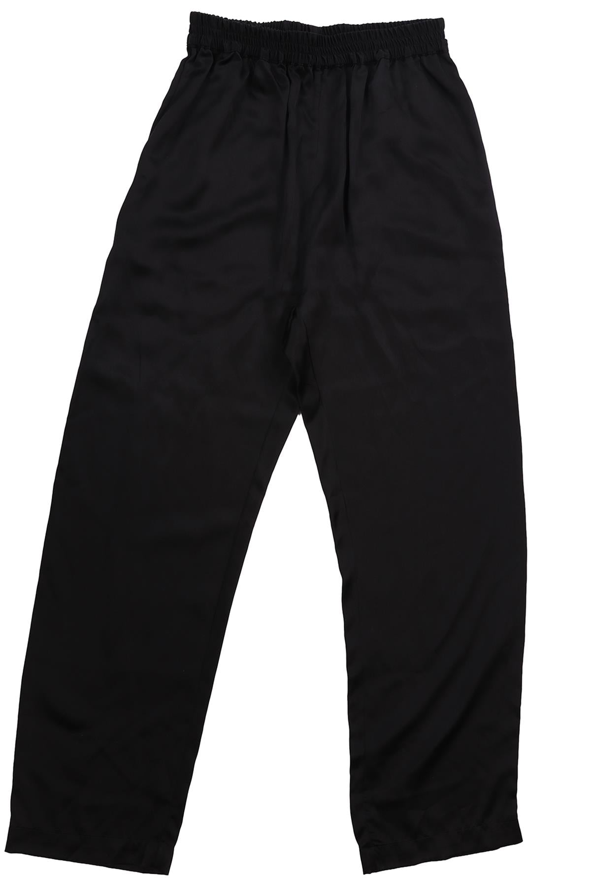 SABLYN BLACK SILK STRAIGHT LEG PANTS SMALL