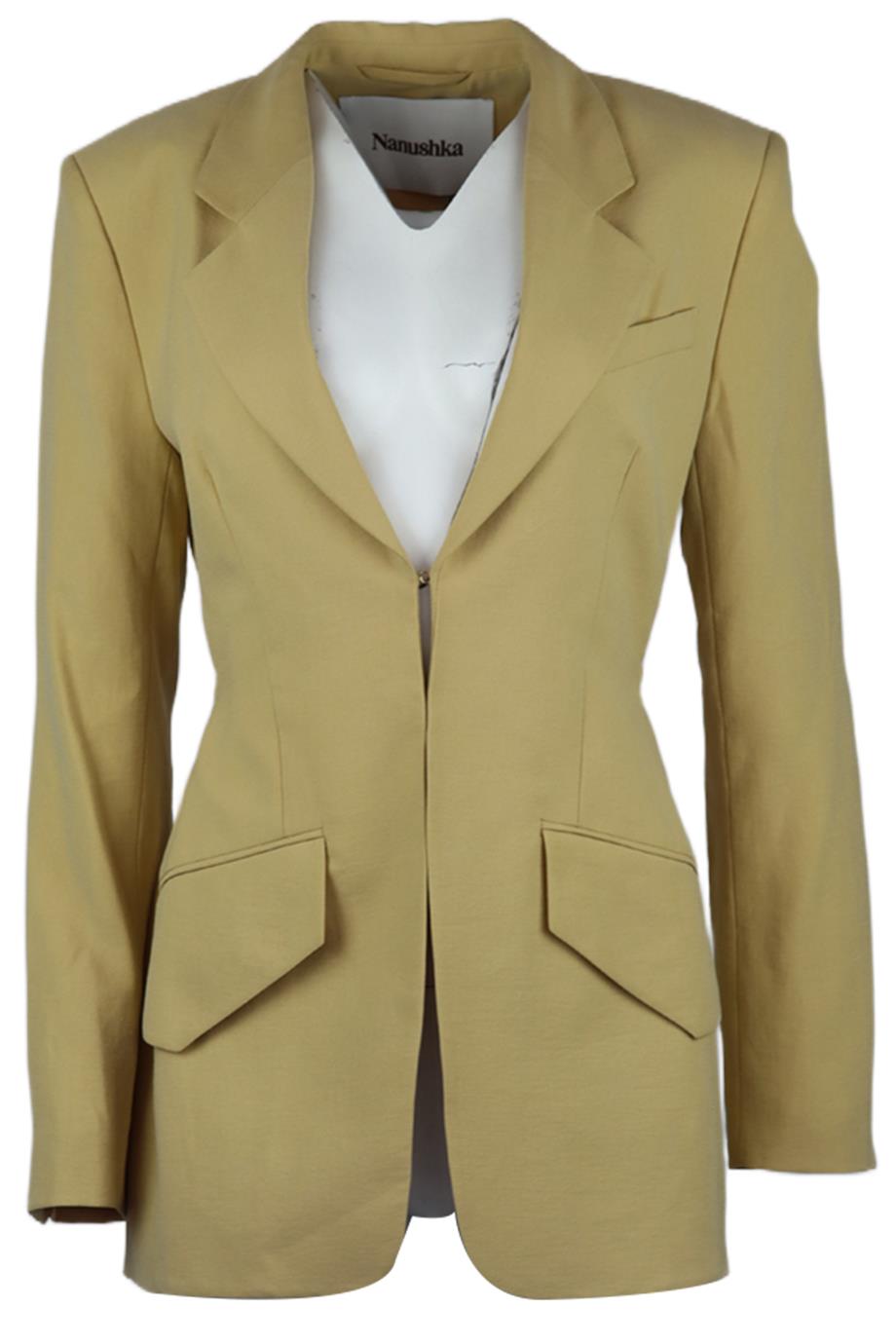 NANUSHKA GATHERED WOVEN BLAZER MEDIUM