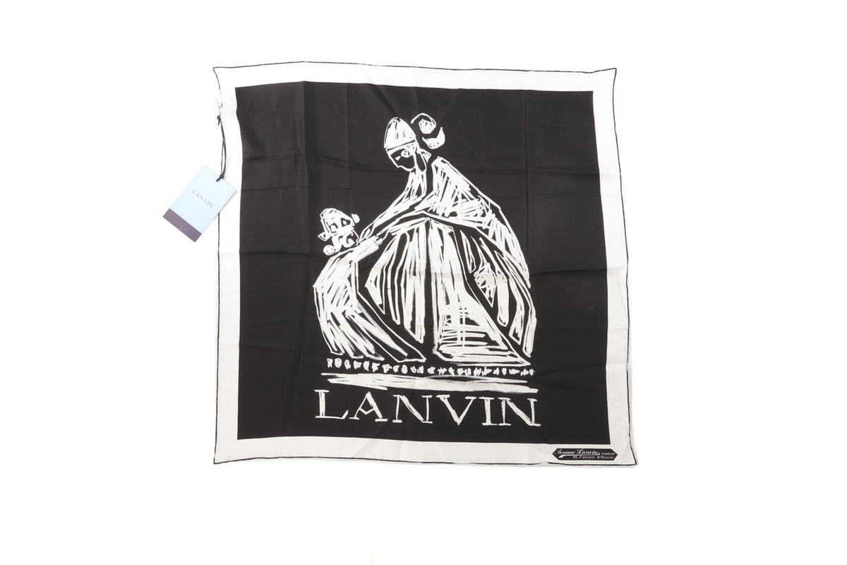 LANVIN BLACK SILK SCARF ONE SIZE