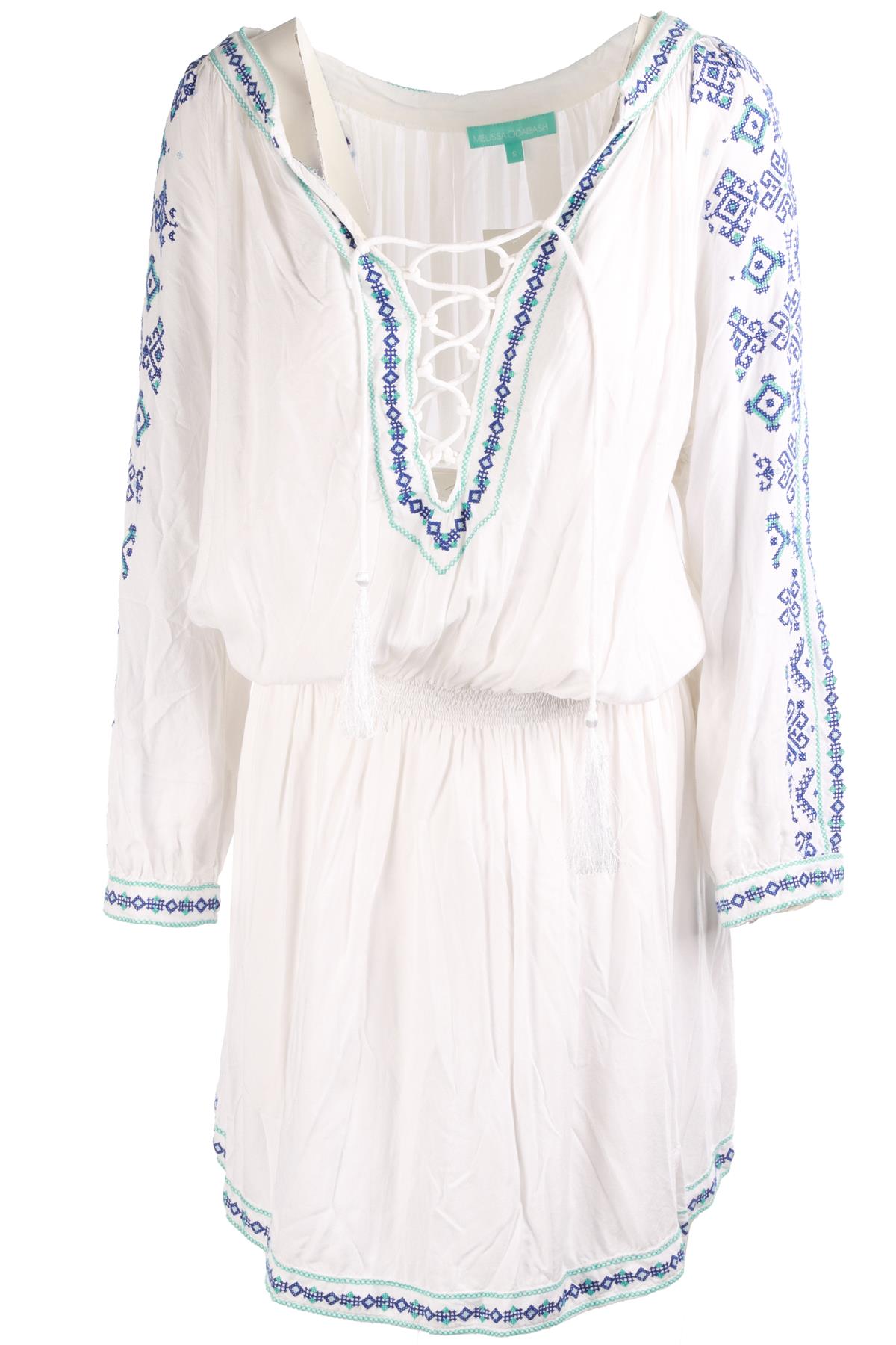 MELISSA ODABASH WHITE VOILE MINI DRESS SMALL