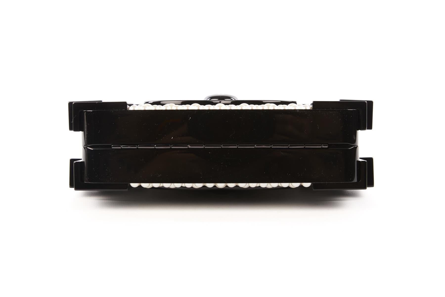 CHANEL BLACK 2014 BOY BRICK LEGO PEARL CLUTCH