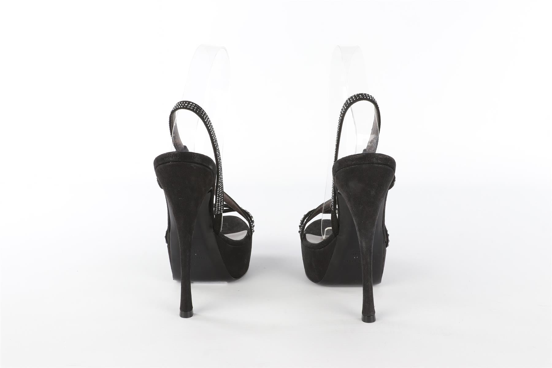 PHILIPP PLEIN BLACK SUEDE SANDALS EU 37 UK 4 US 7