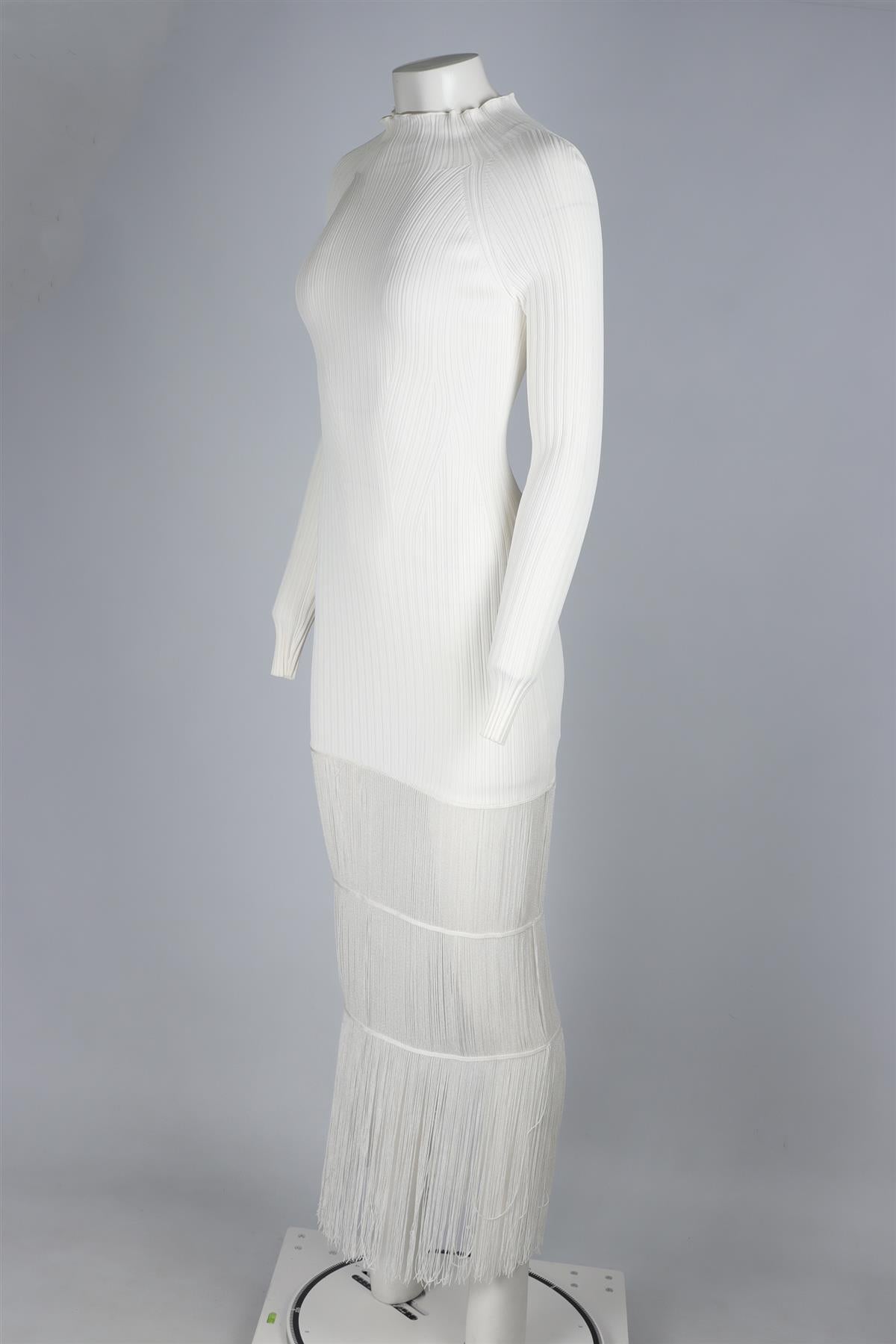 KHAITE WHITE KNIT MAXI DRESS SMALL