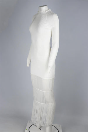 KHAITE WHITE KNIT MAXI DRESS SMALL