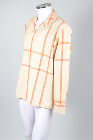 HARAGO CREAM MEN'S COTTON SHIRT LARGE