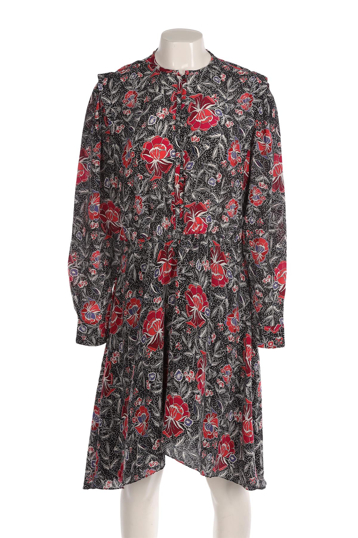 ISABEL MARANT ETOILÉ BLACK SILK MIDI DRESS FR 40 UK 12