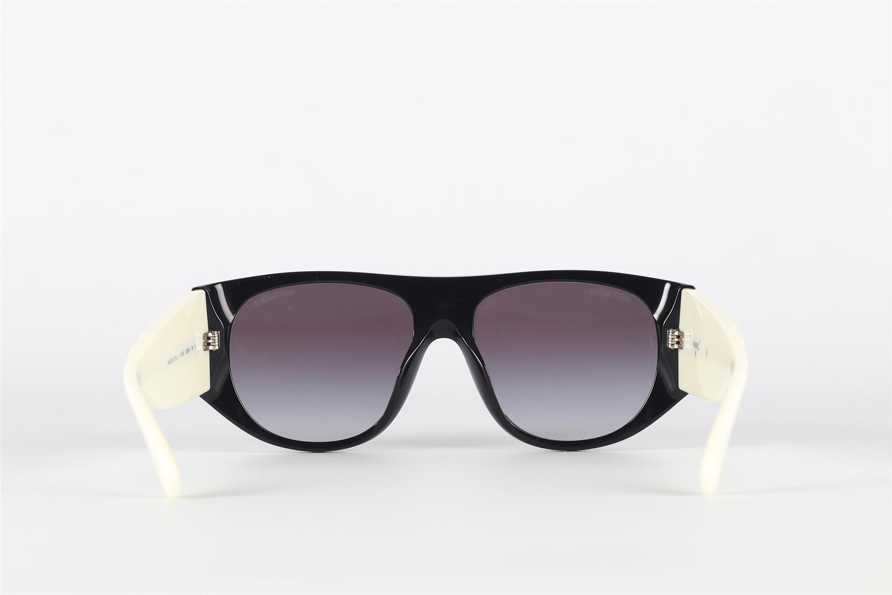 CHANEL BLACK 2022 D FRAME ACETATE SUNGLASSES