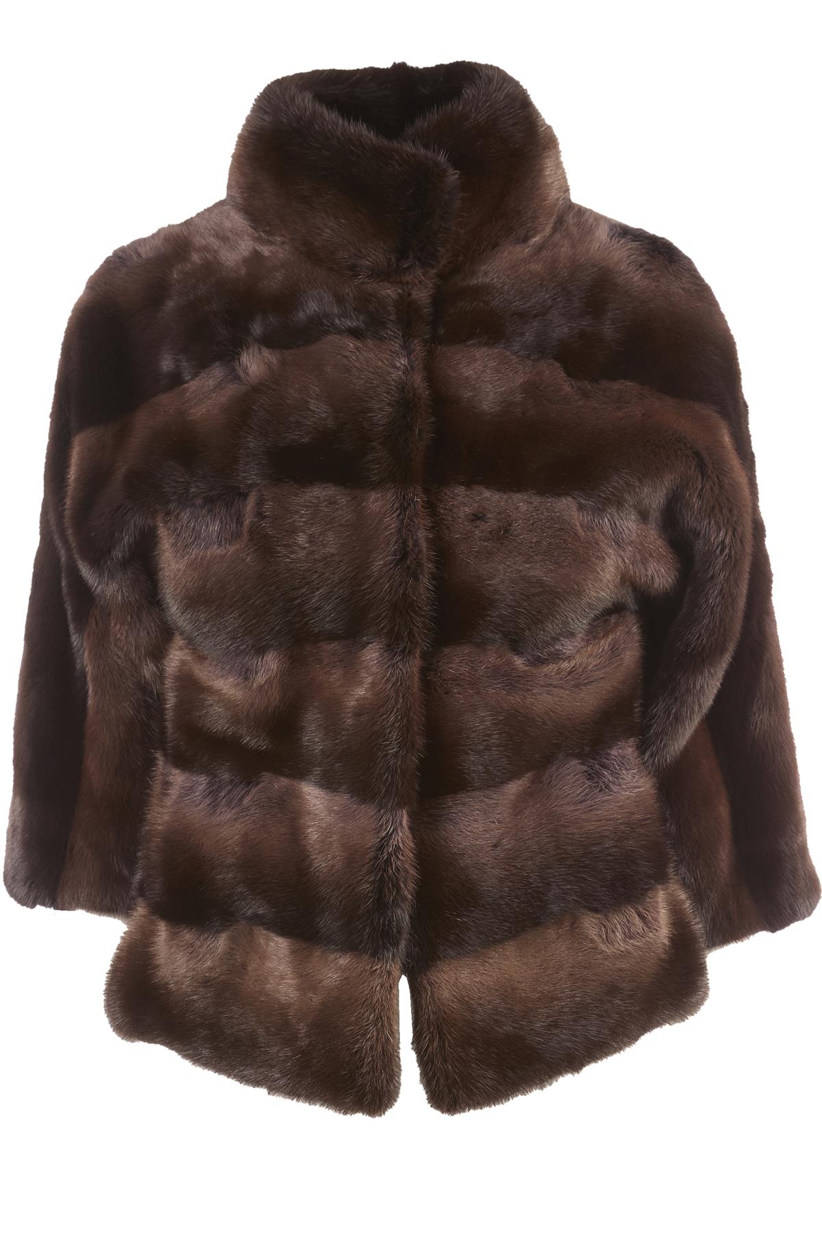 VICEDOMINI BROWN MINK FUR JACKET XSMALL