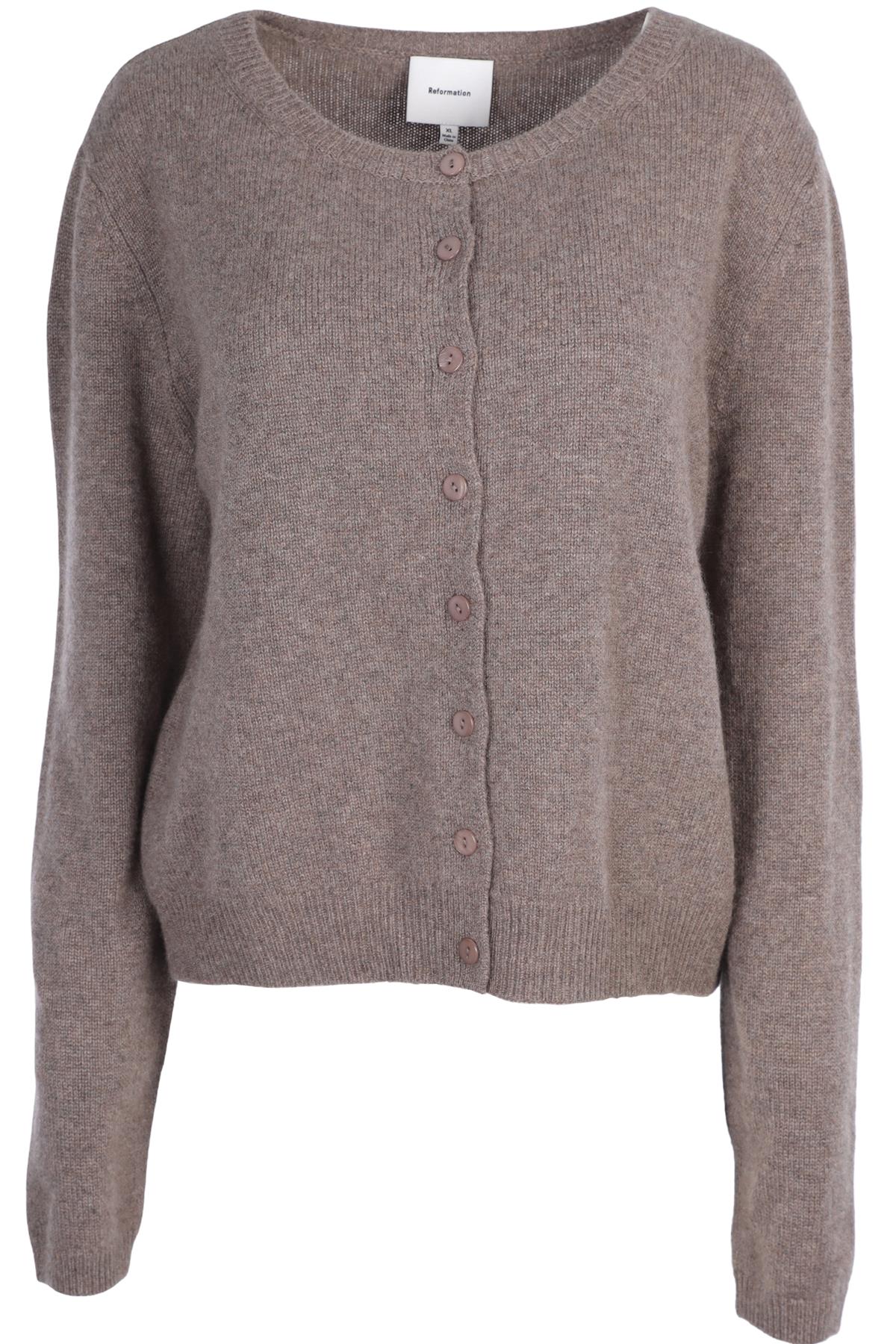 REFORMATION BROWN CASHMERE CARDIGAN XLARGE