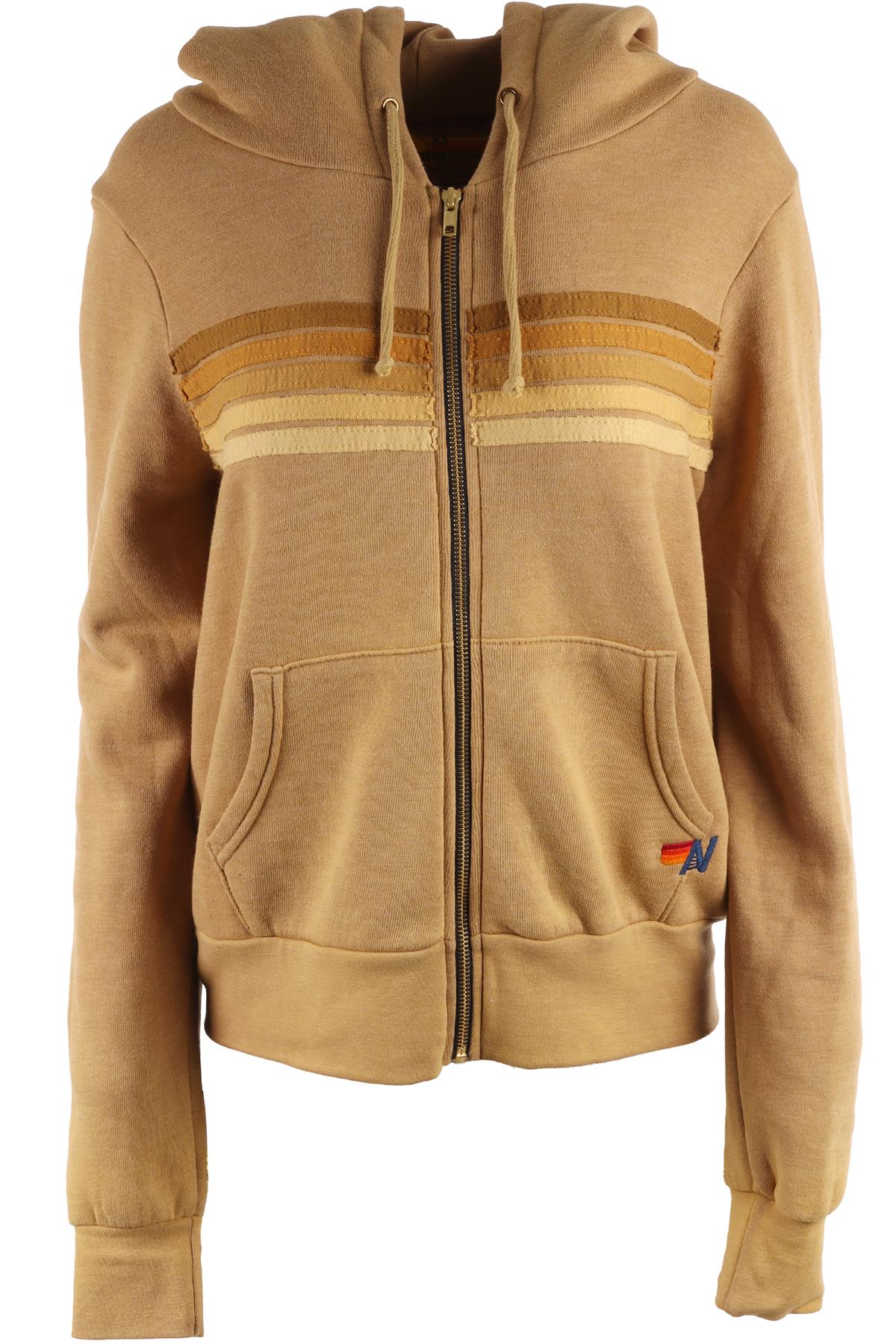 AVIATOR NATION TAN COTTON HOODIE XSMALL