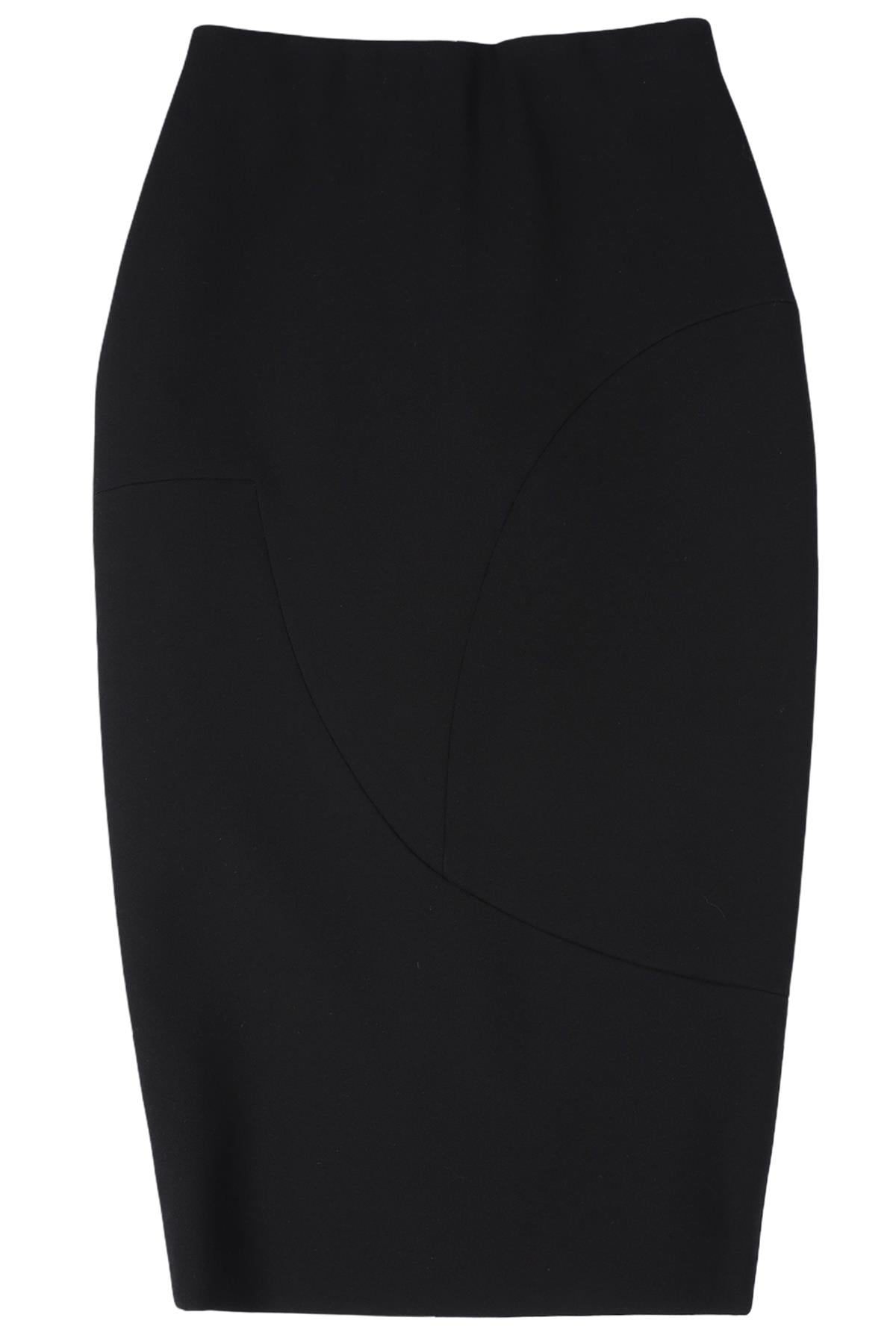VICTORIA BECKHAM BLACK WOOL MIDI SKIRT UK 6