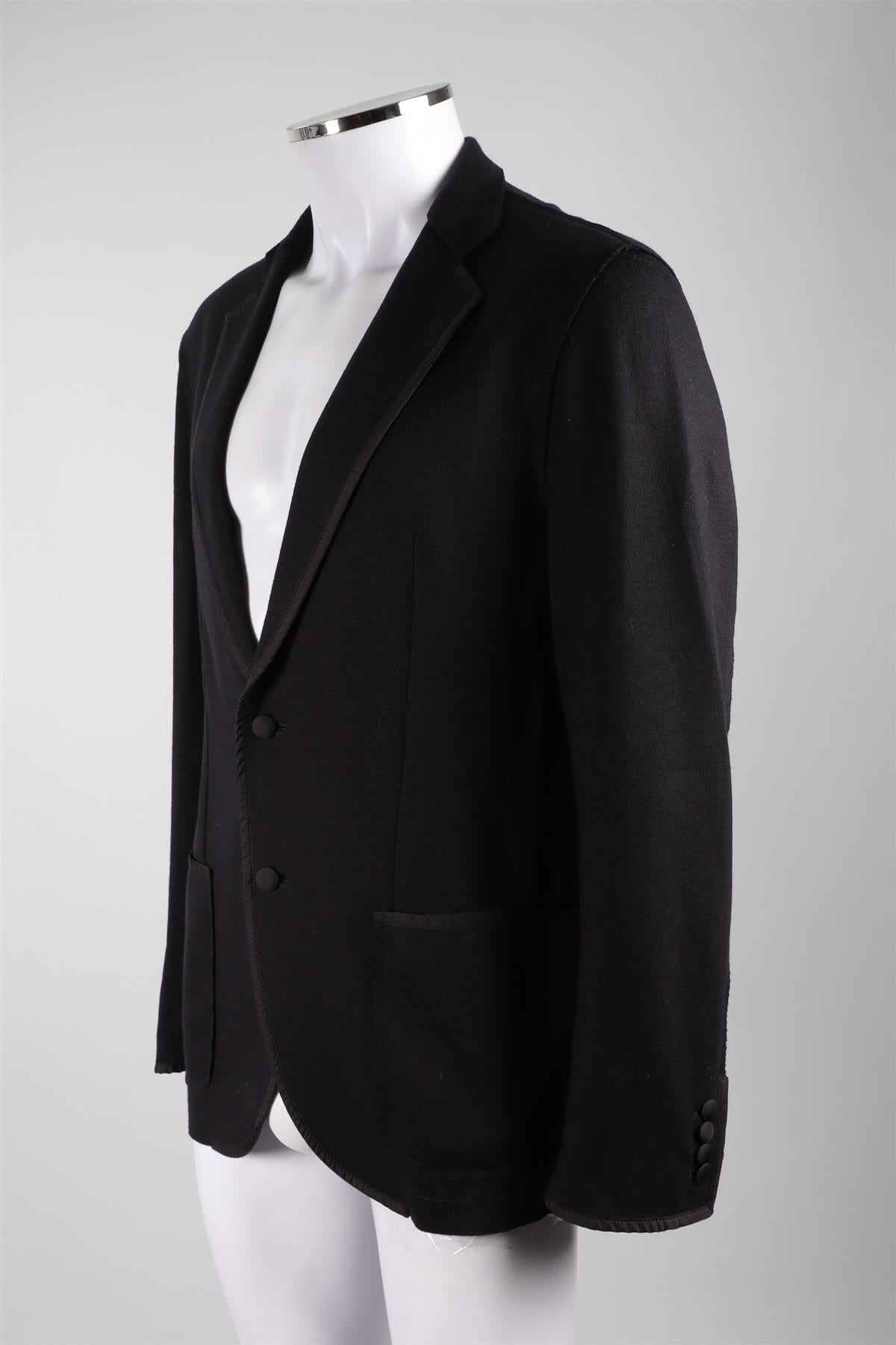 LANVIN NAVY MEN'S WOOL BLAZER LARGE