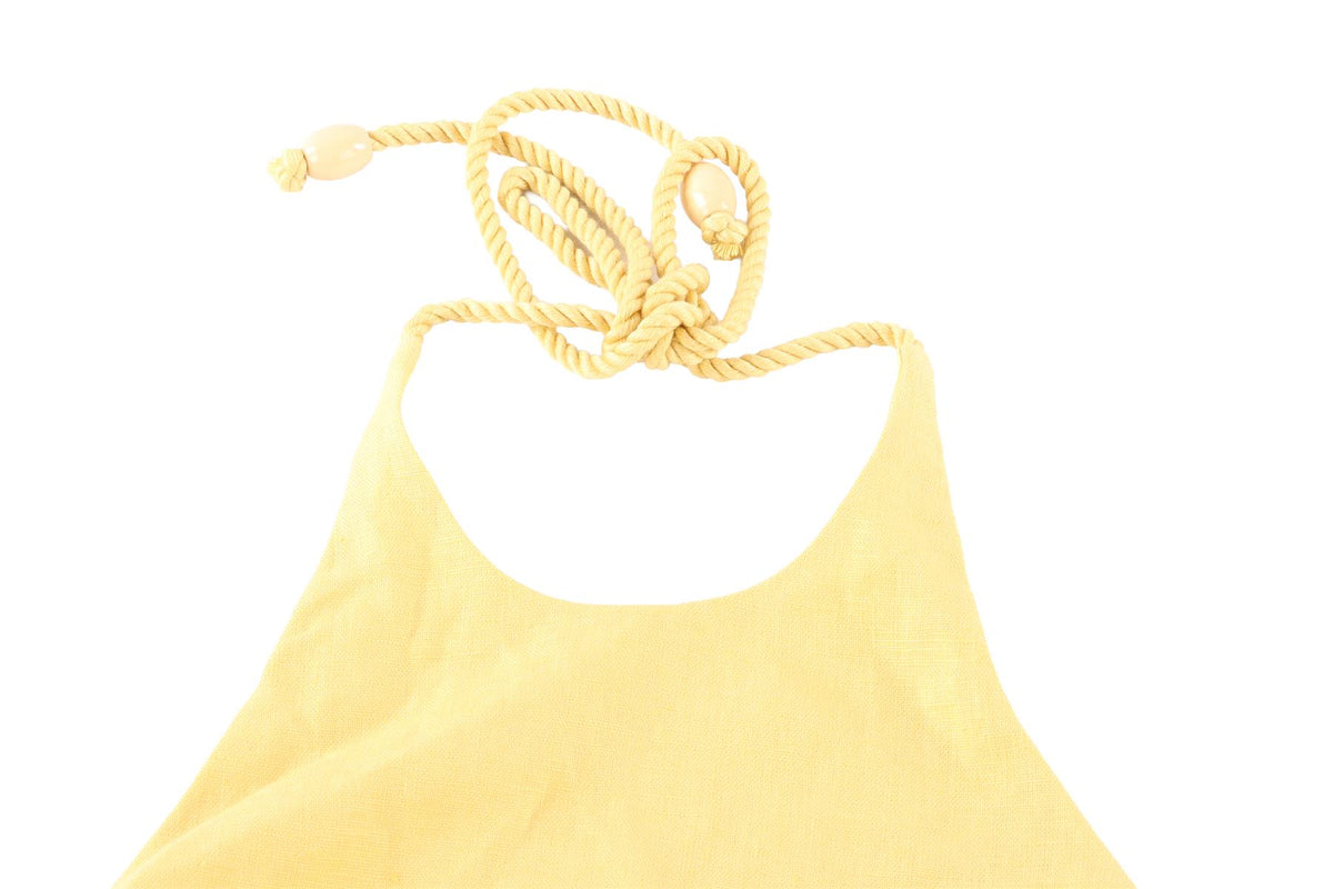 REFORMATION YELLOW LINEN TOP US 4 UK 8