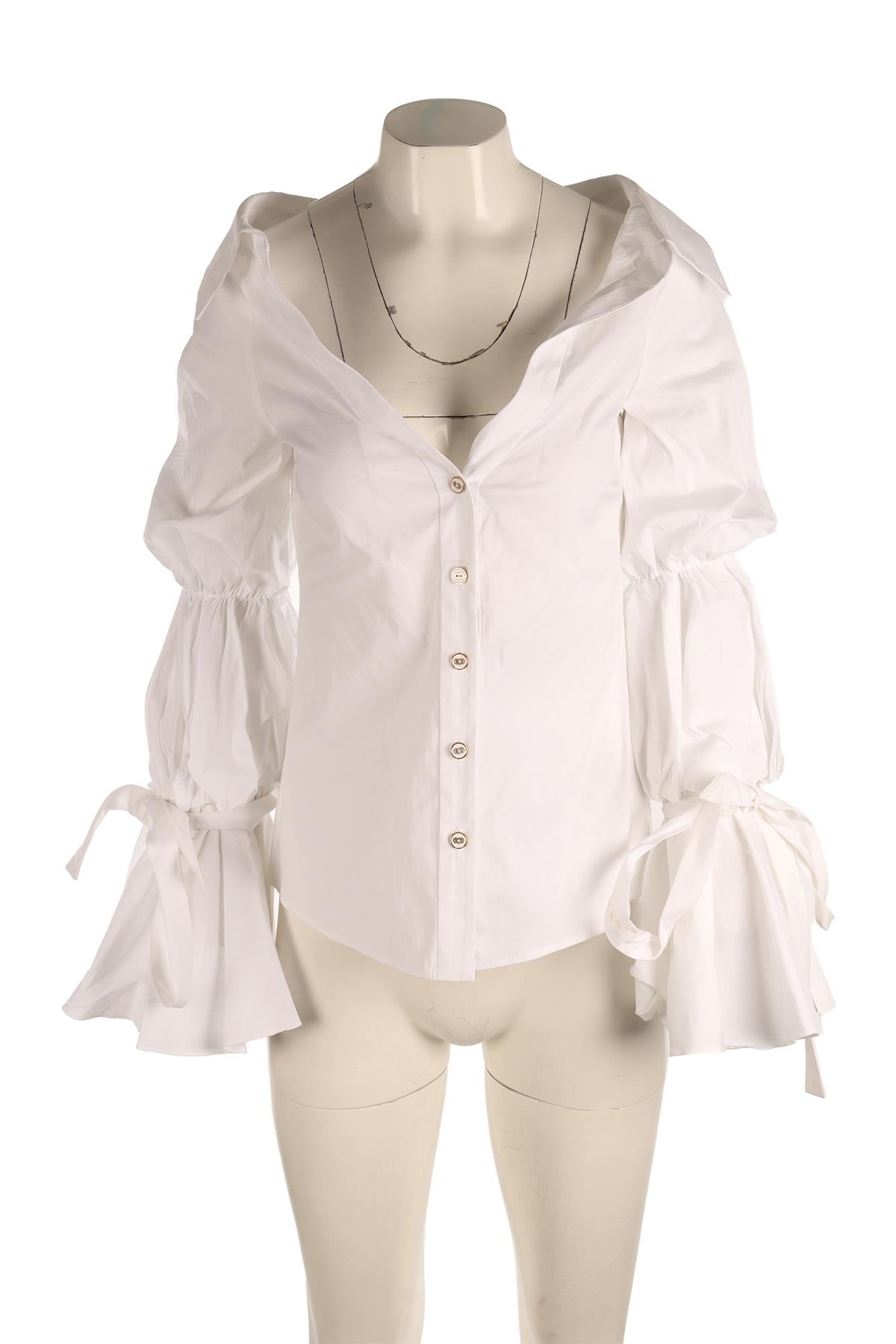 CAROLINE CONSTAS WHITE COTTON SHIRT SMALL