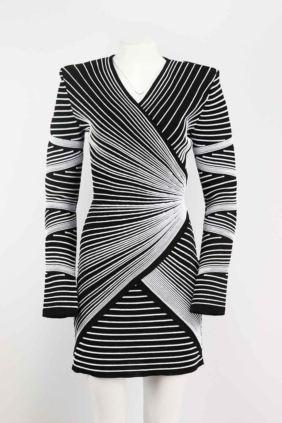 BALMAIN BLACK KNIT MINI DRESS FR 42 UK 14