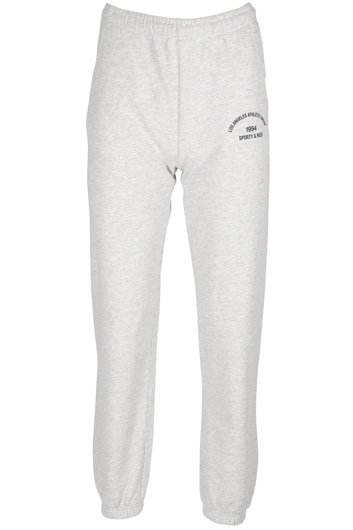 SPORTY & RICH GREY COTTON TRACK PANTS XSMALL