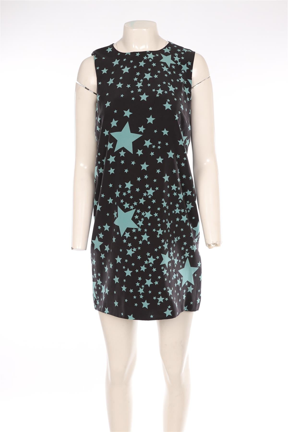DOLCE & GABBANA BLACK SILK MINI DRESS IT 44 UK 12