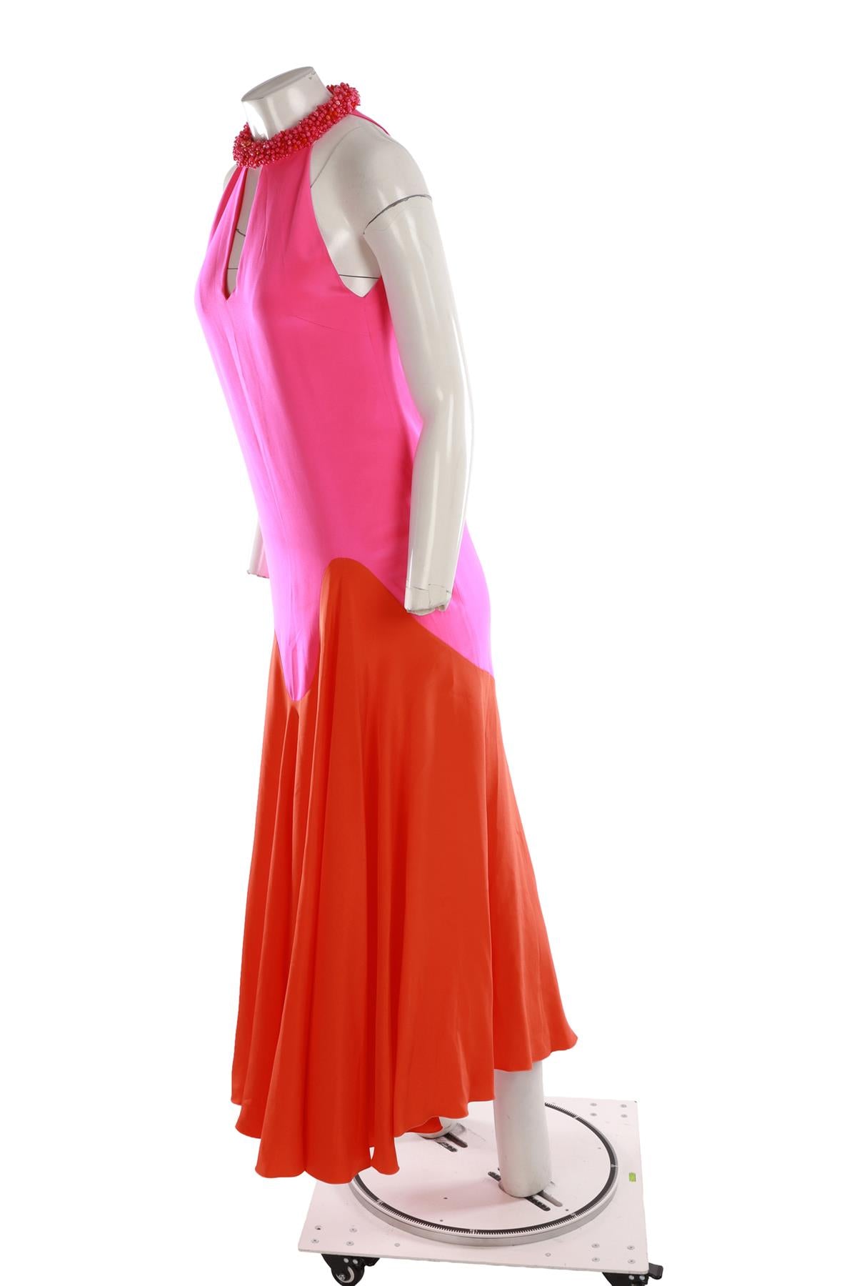 EMILIO PUCCI PINK SILK MAXI DRESS IT 38 UK 6