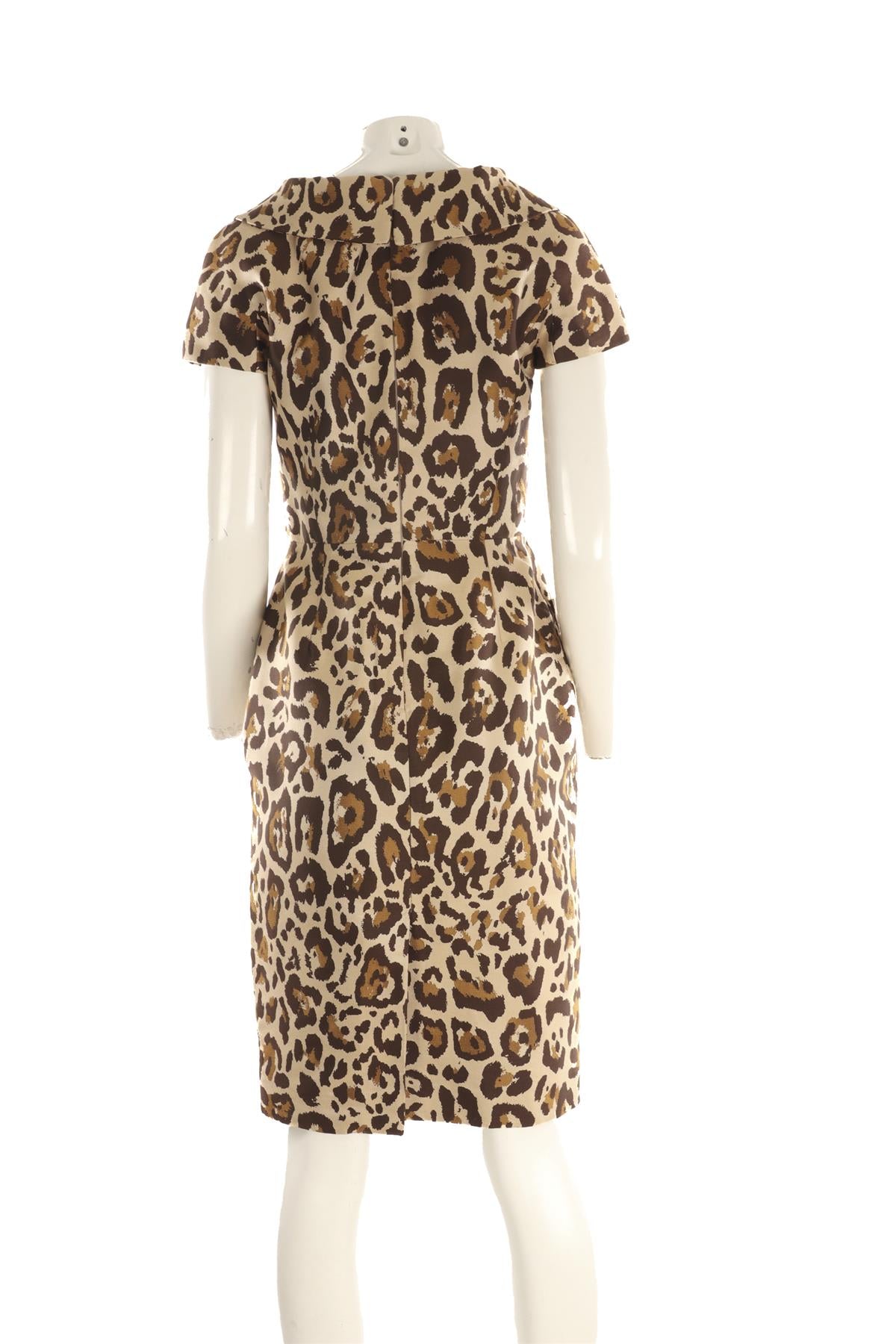 CHRISTIAN DIOR BROWN COTTON MIDI DRESS FR 40 UK 12
