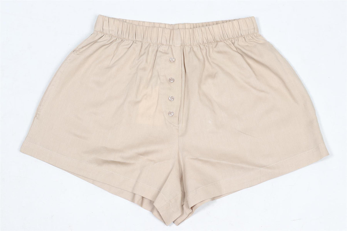 LESET BEIGE COTTON SHORTS XSMALL