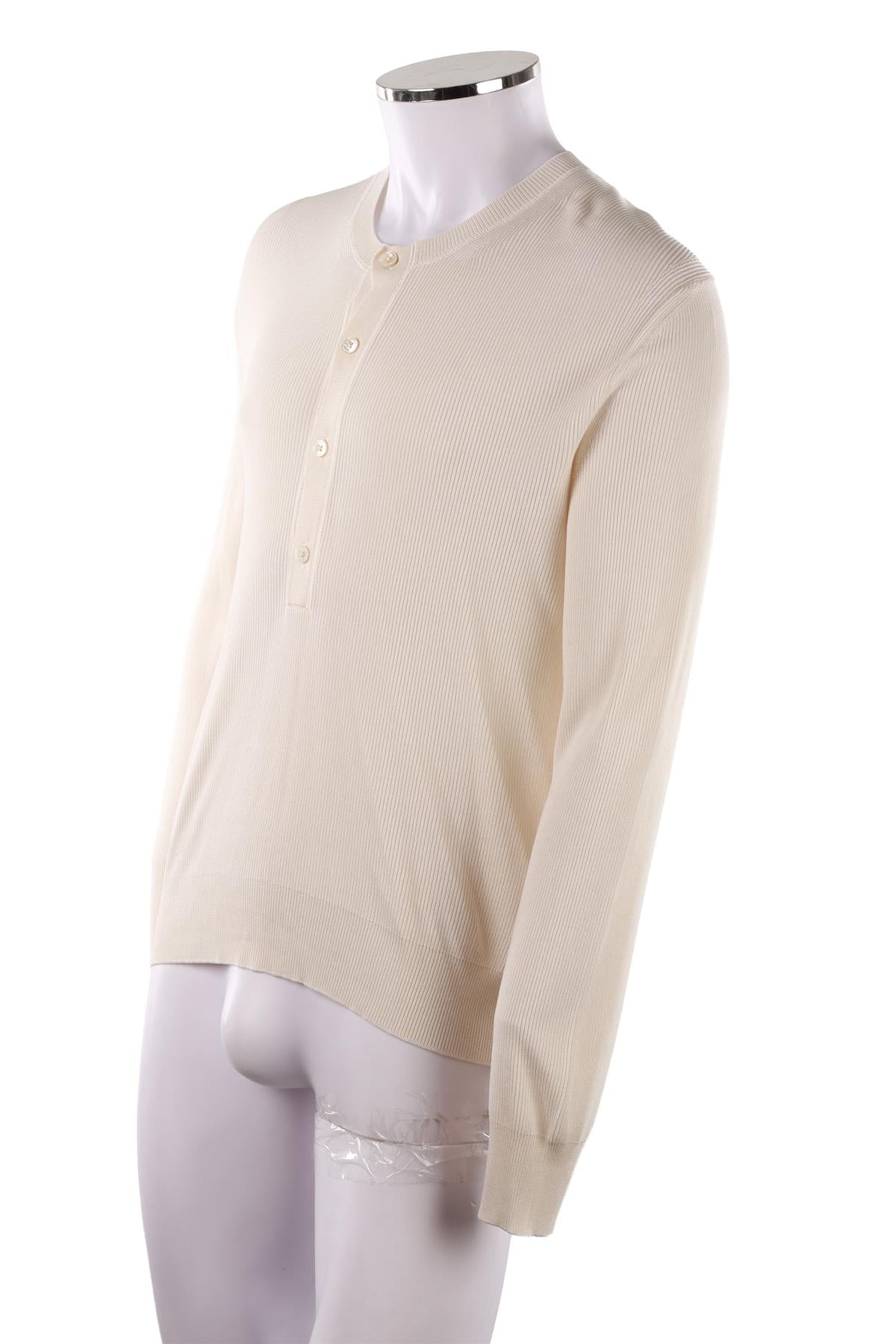 CREAM MEN'S SILK TOP