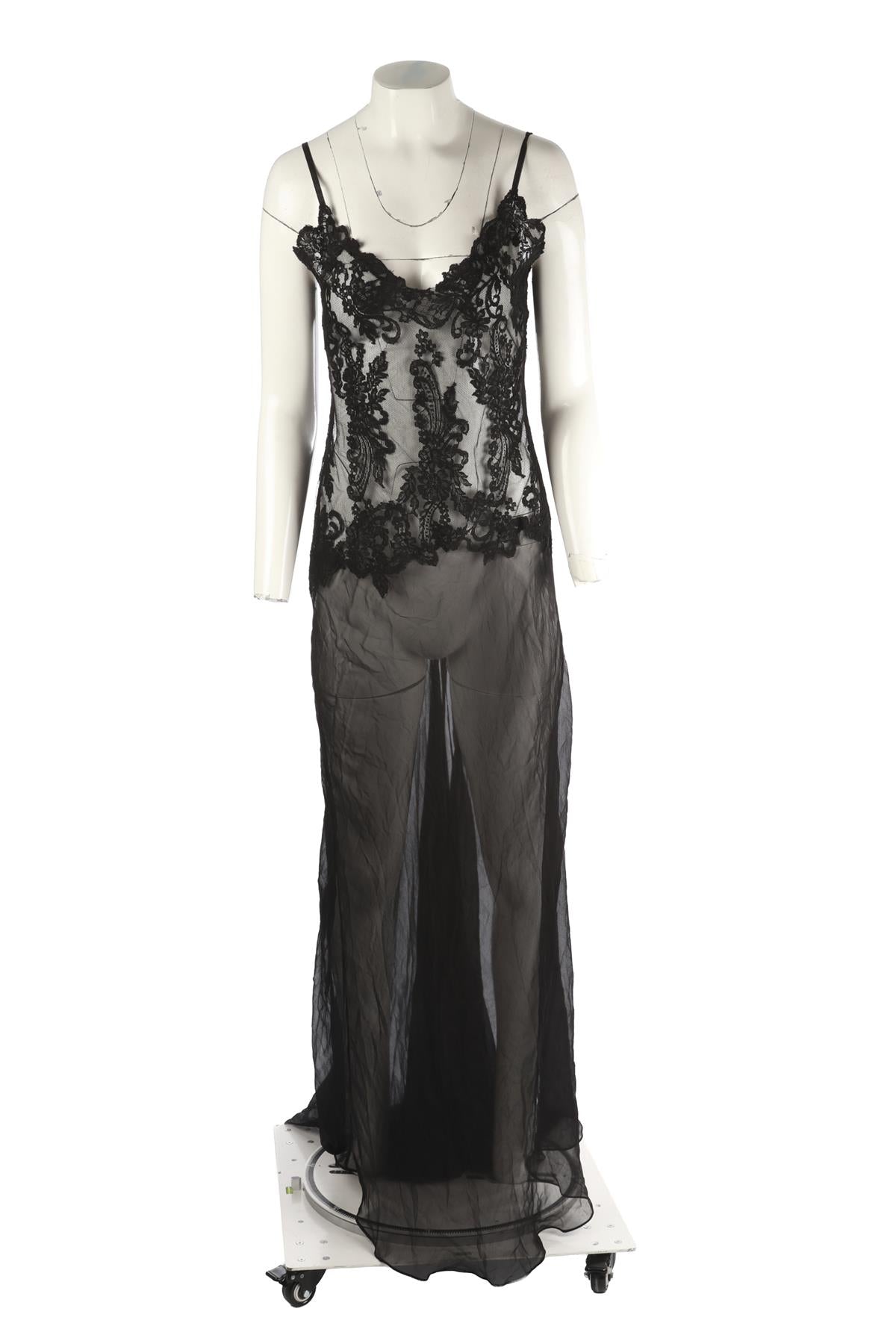 ROSAMOSARIO BLACK LACE MAXI DRESS XS