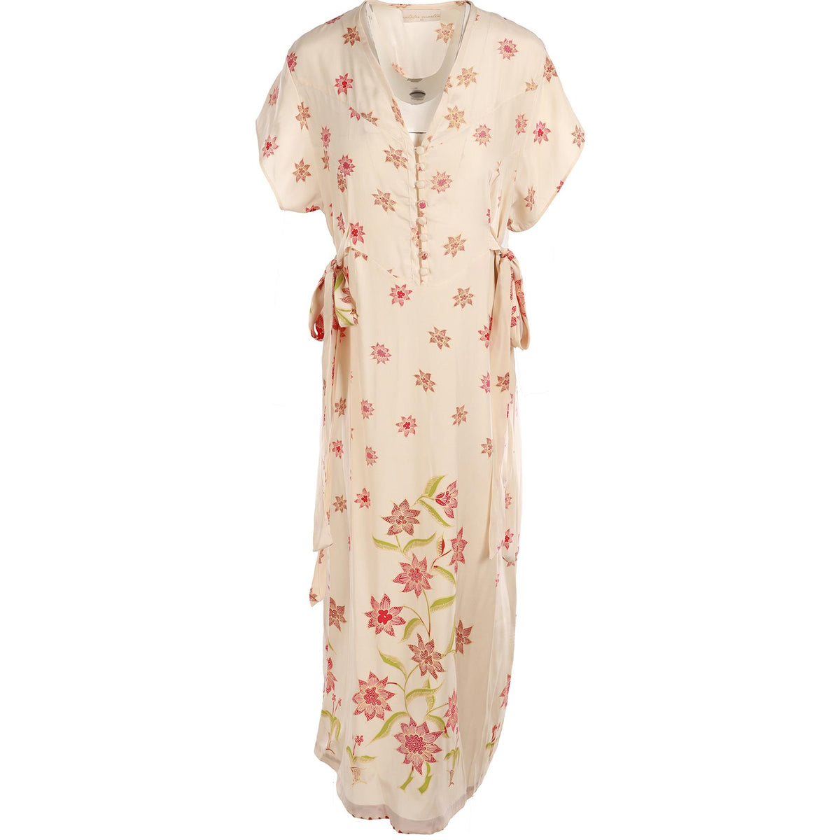 NATALIE MARTIN CREAM SILK MIDI DRESS XSMALL