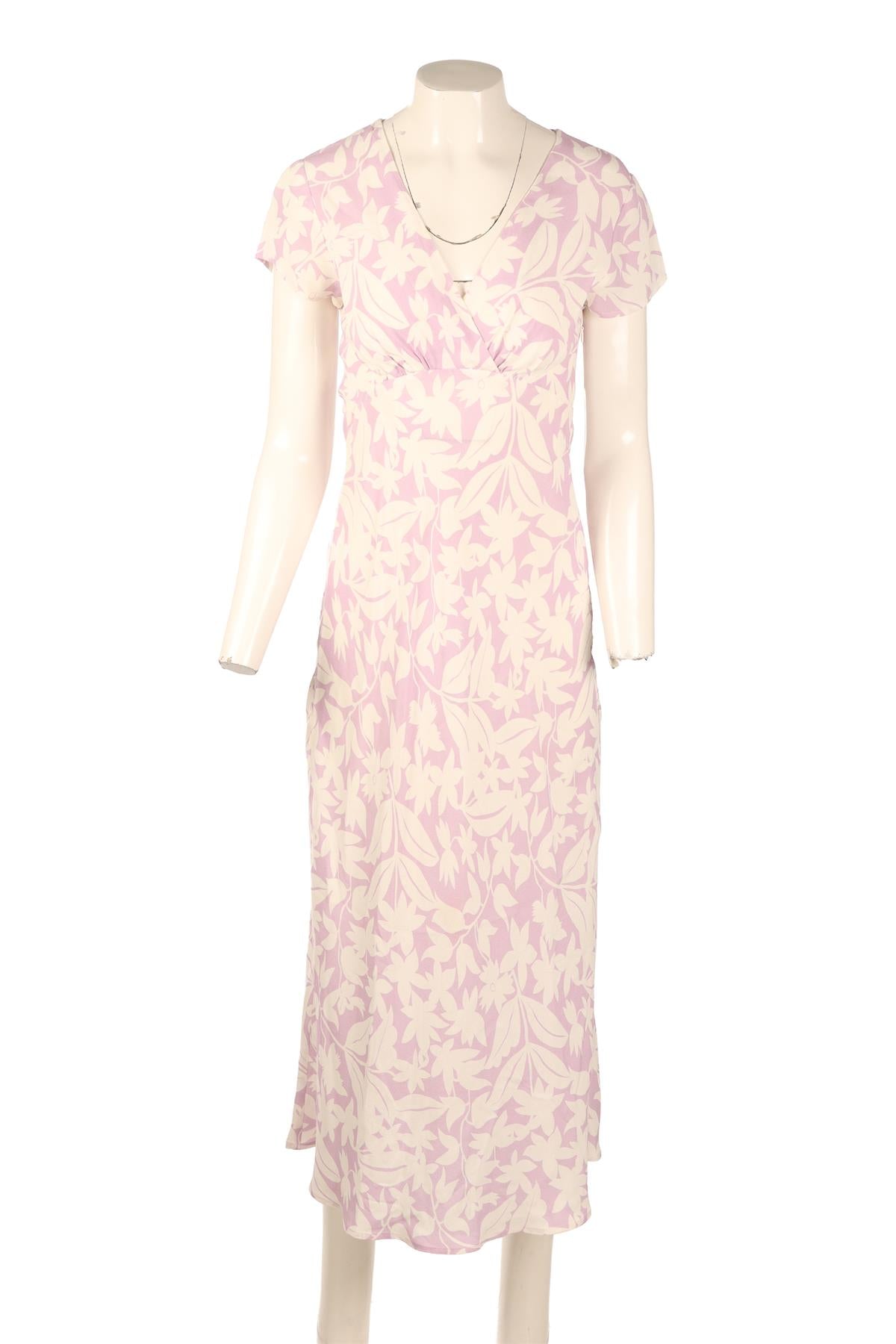 RIXO PURPLE CREPE MAXI DRESS UK 6