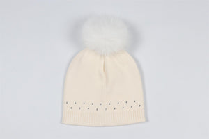 MONNALISA CREAM KIDS GIRLS BEANIE