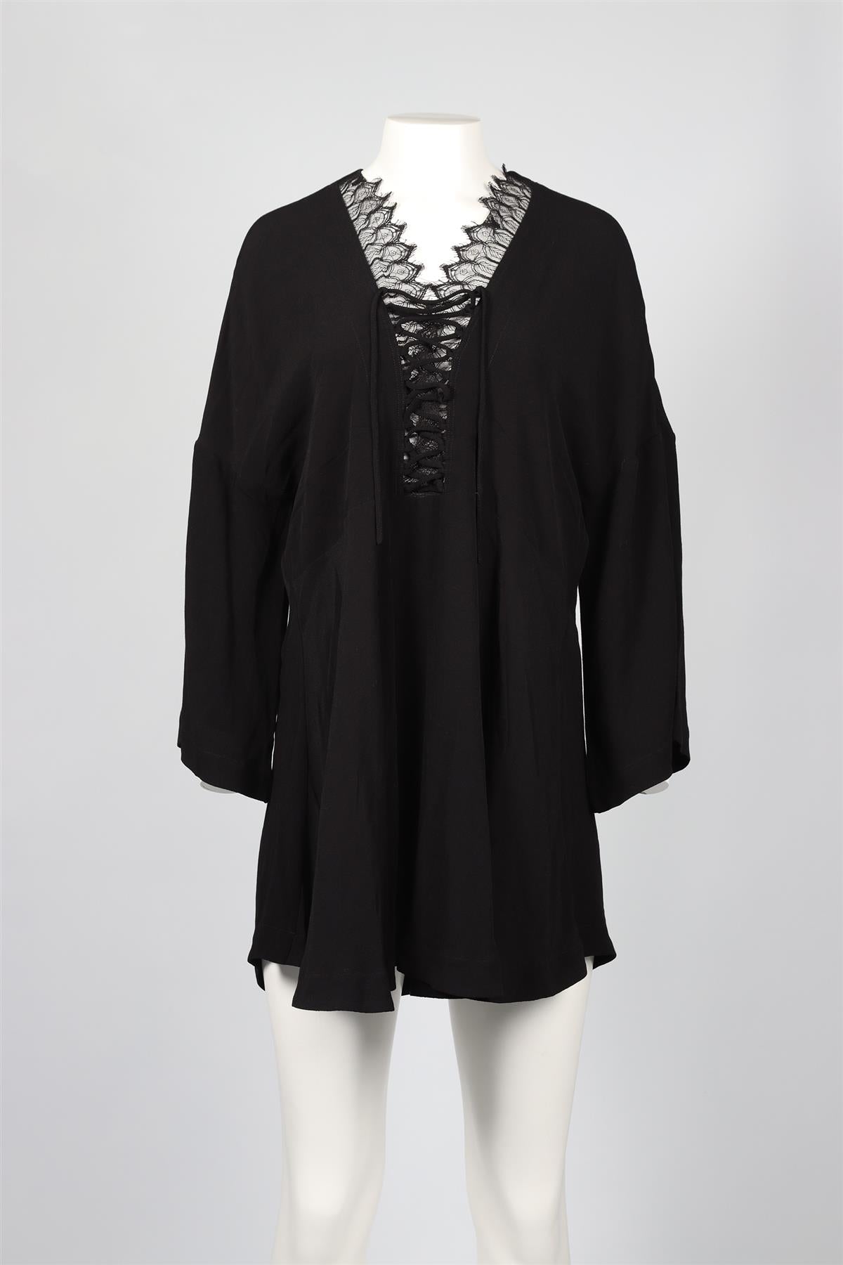 IRO BLACK CREPE MINI DRESS FR 36 UK 8