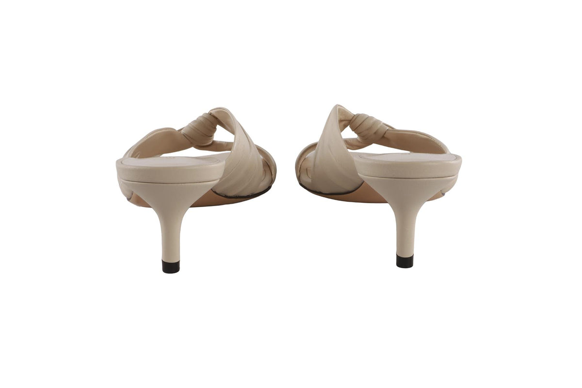LE MONDE BERYL CREAM LEATHER MULES EU 39 UK 6 US 9