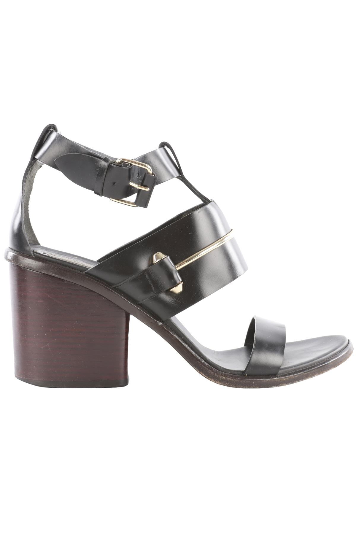BALENCIAGA BLACK LEATHER SANDALS EU 38.5 UK 5.5 US 8.5